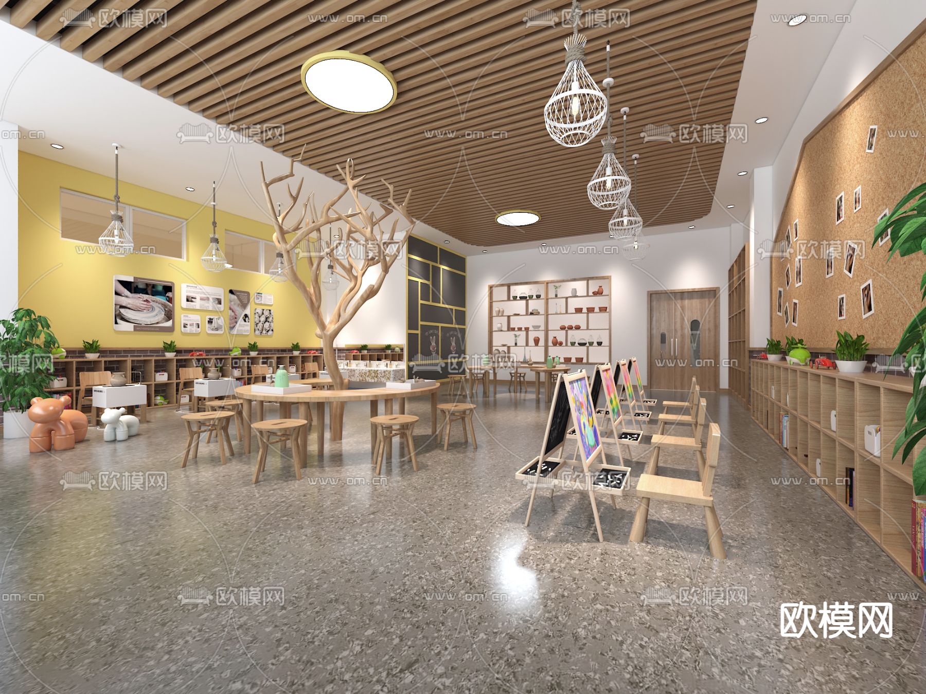 幼儿园绘画室3d模型下载