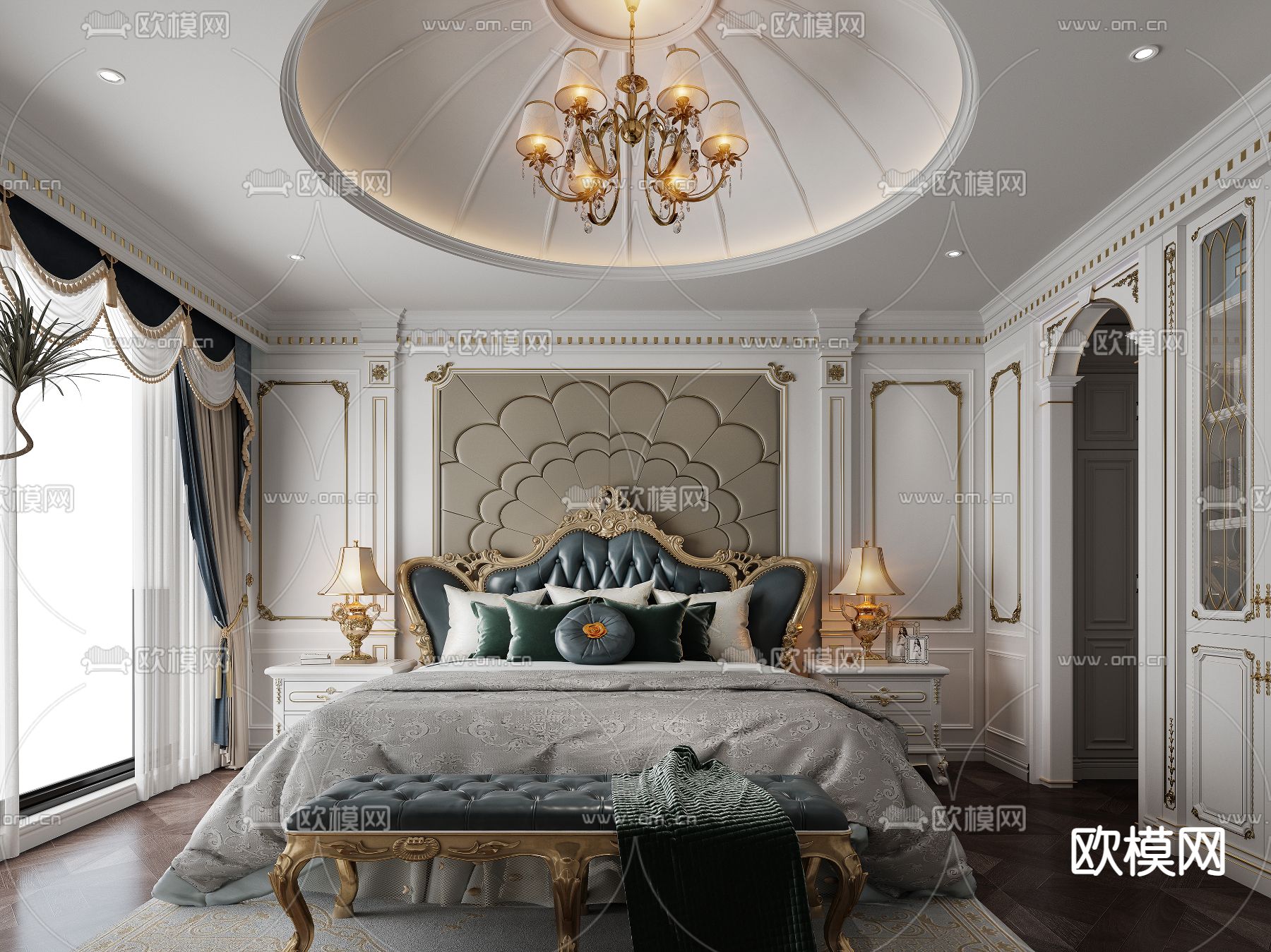 欧式卧室 主人房3d模型下载