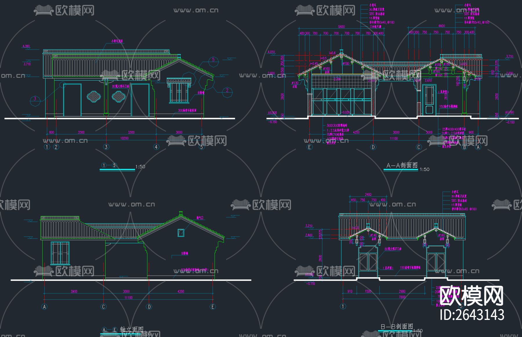公共卫生间CAD施工图下载（渲染图6）