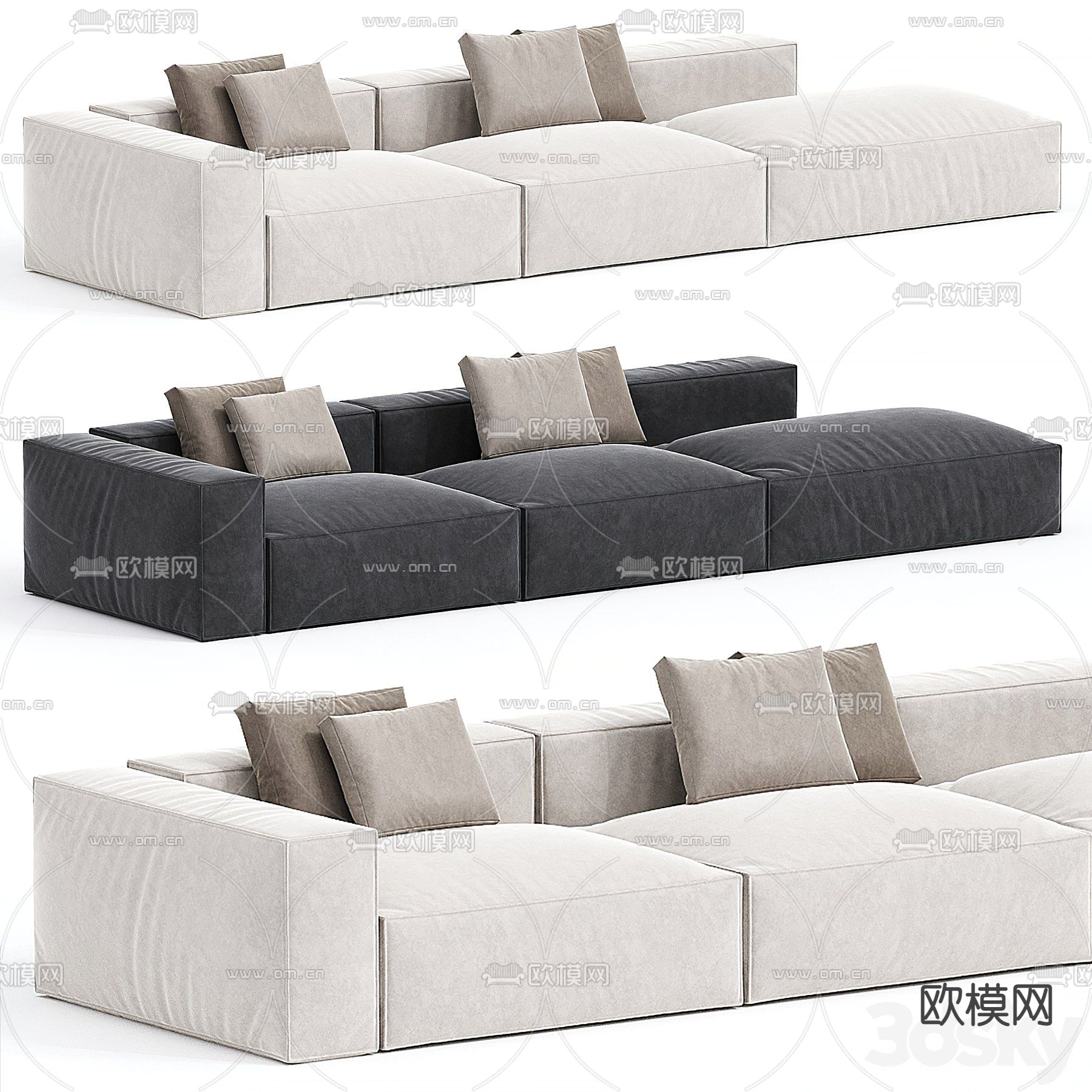 MISSANA 软体沙发 多人沙发3d模型下载（渲染图2）