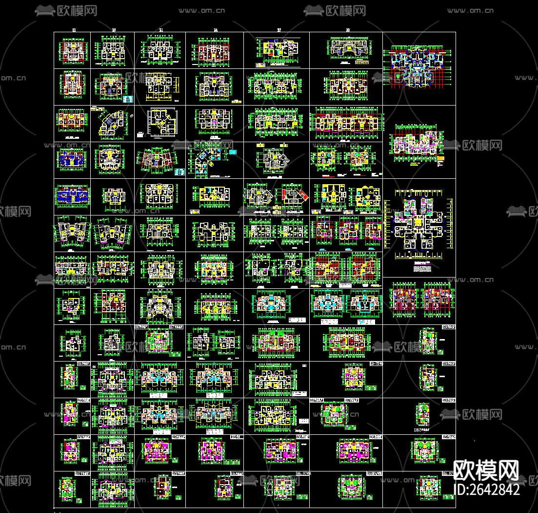 住宅户形CAD图库下载（渲染图1）