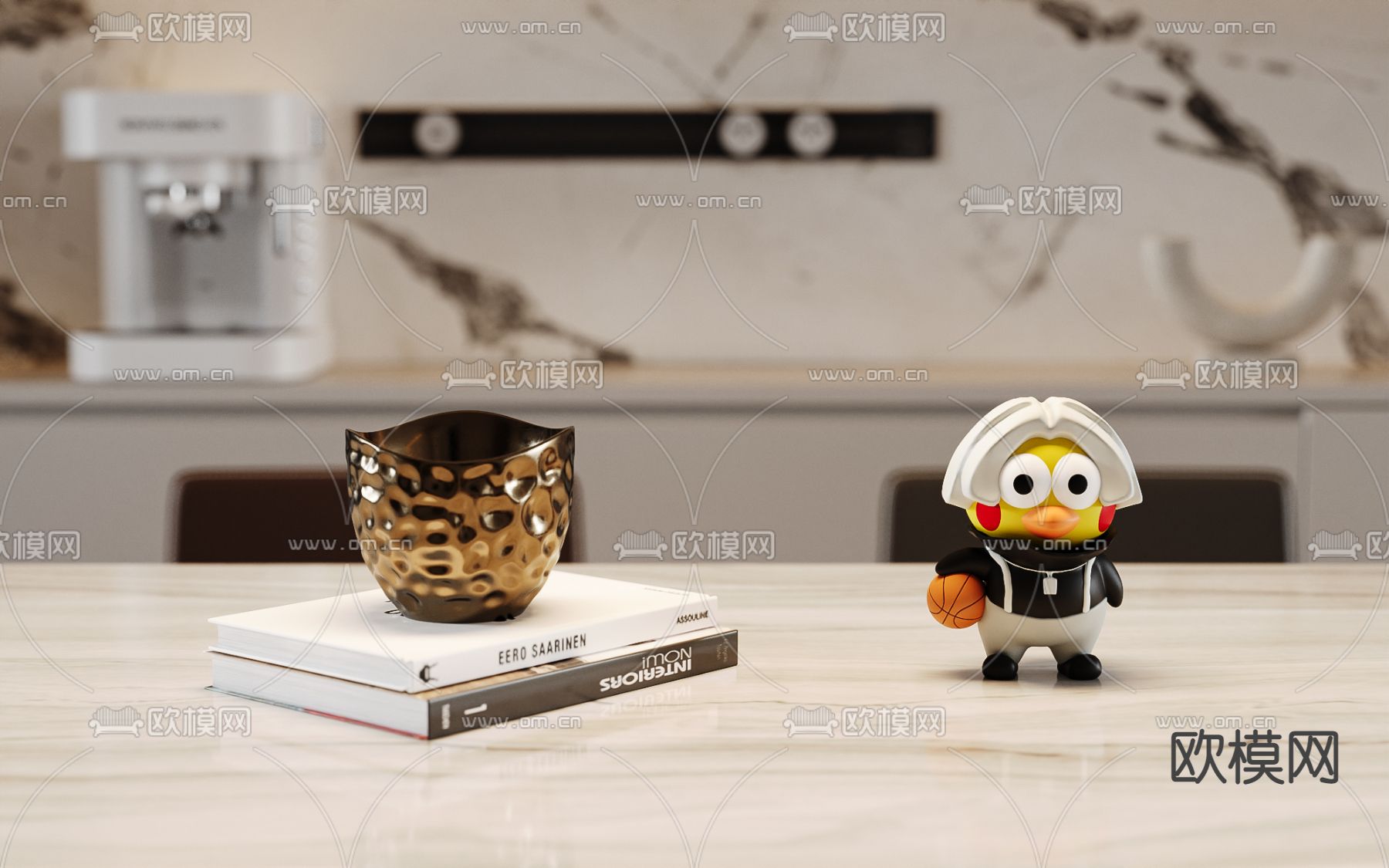 现代餐厅3d模型下载（渲染图2）