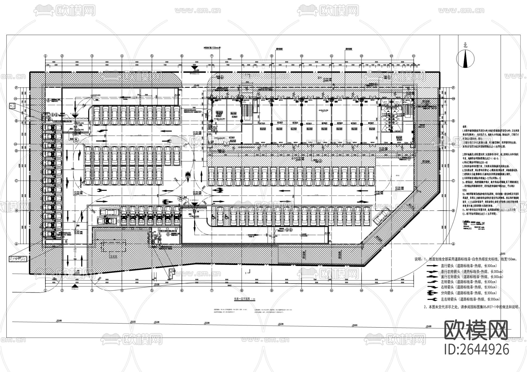 水土片区停车楼CAD施工图下载（渲染图4）
