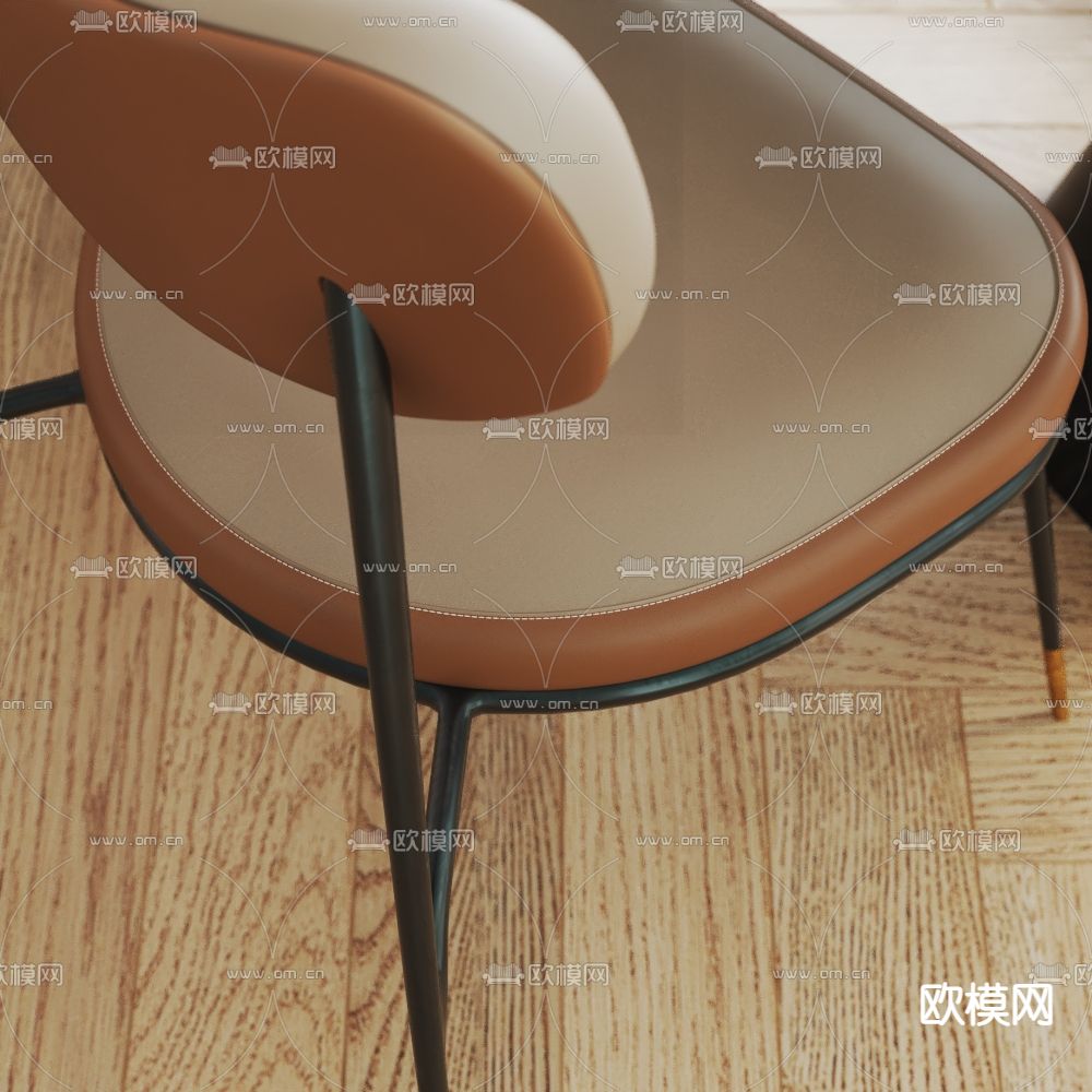 法式餐桌椅3d模型下载（渲染图3）