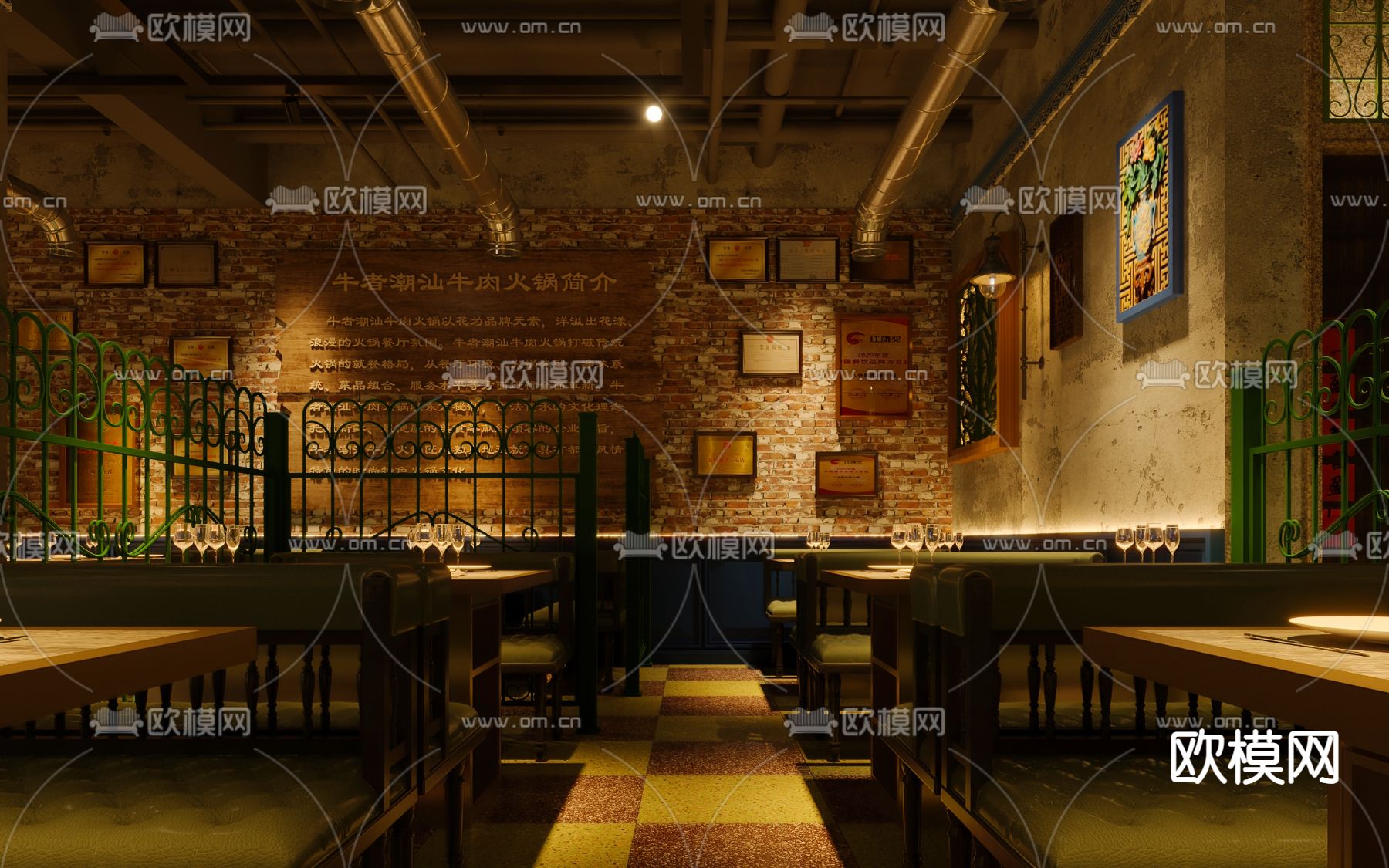 潮汕火锅店3d模型下载（渲染图9）