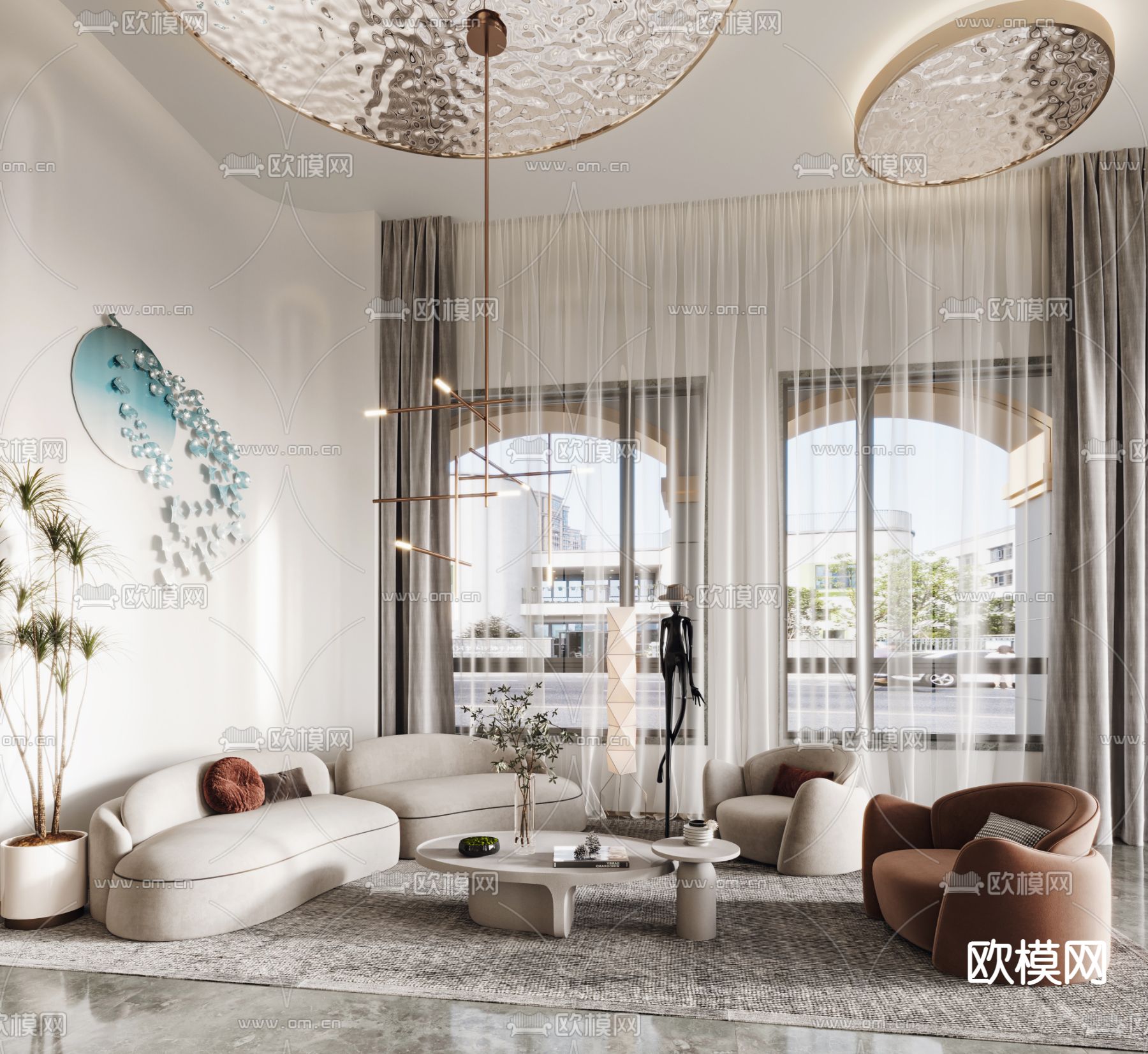 酒店前台3d模型下载（渲染图2）