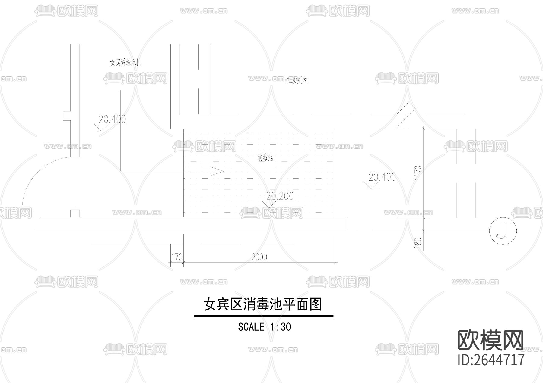 游泳池消毒池CAD施工图下载（渲染图4）