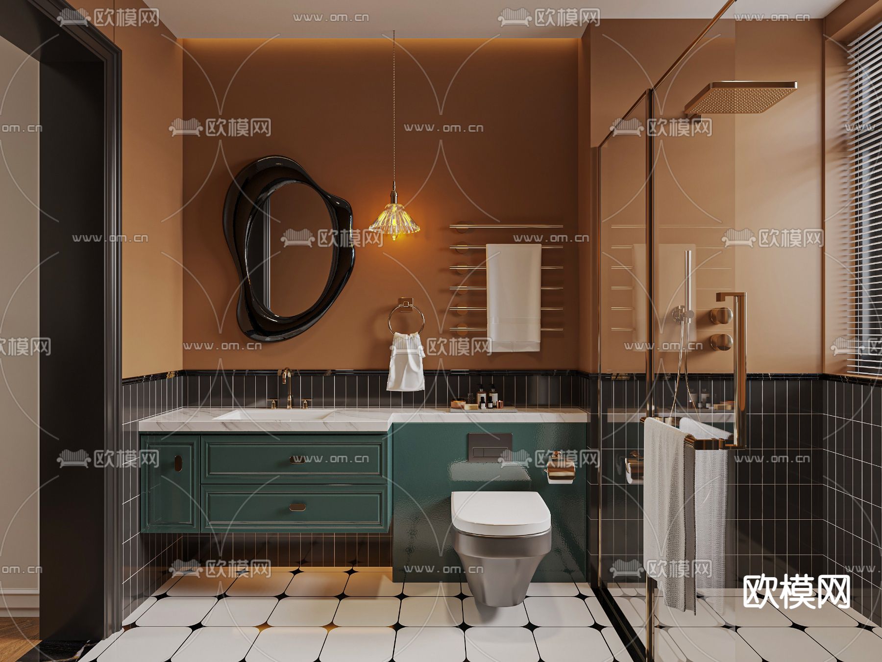 法式卫生间 浴室3d模型下载