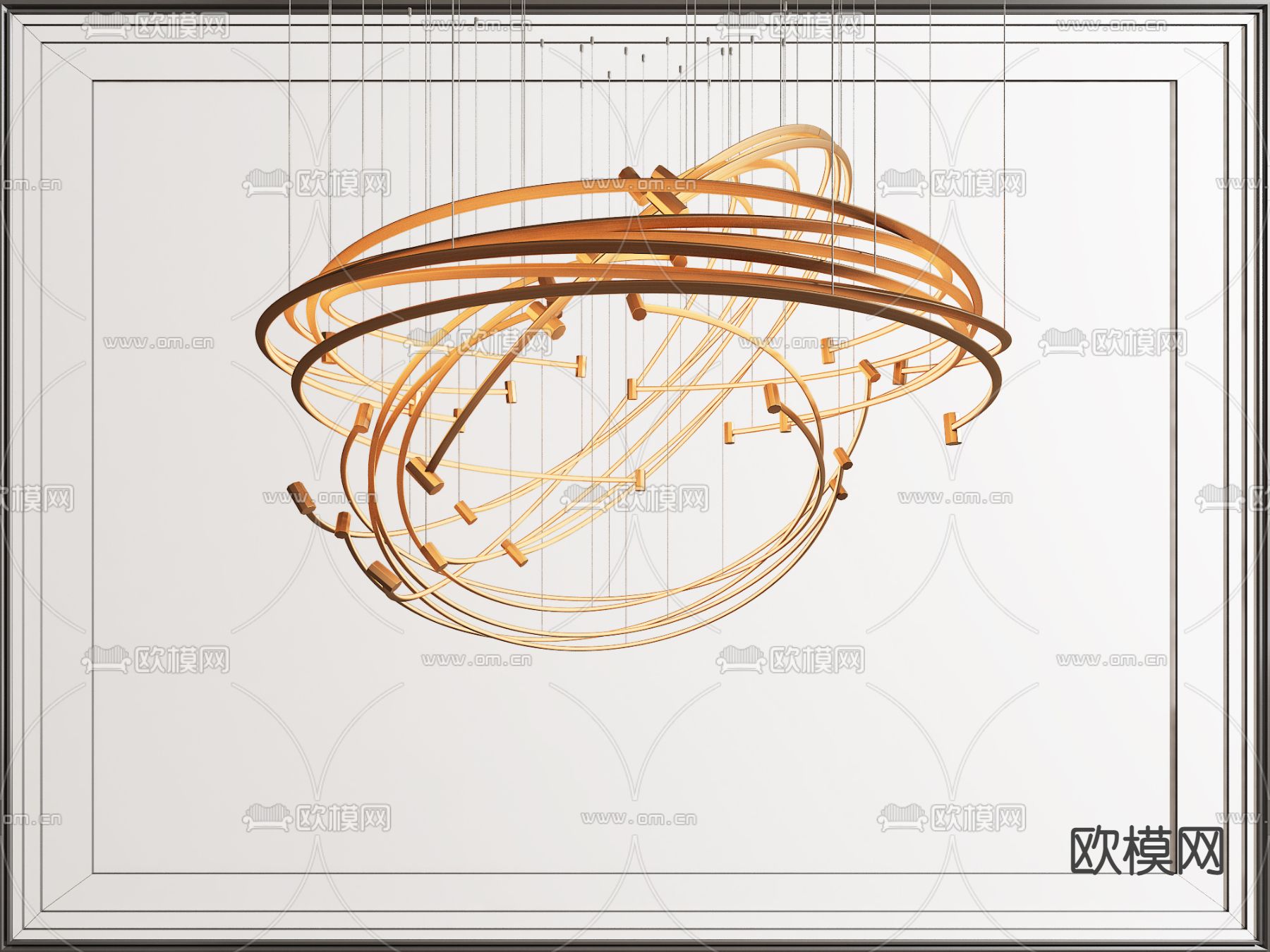 环形吊灯 大堂灯 装饰灯3d模型下载