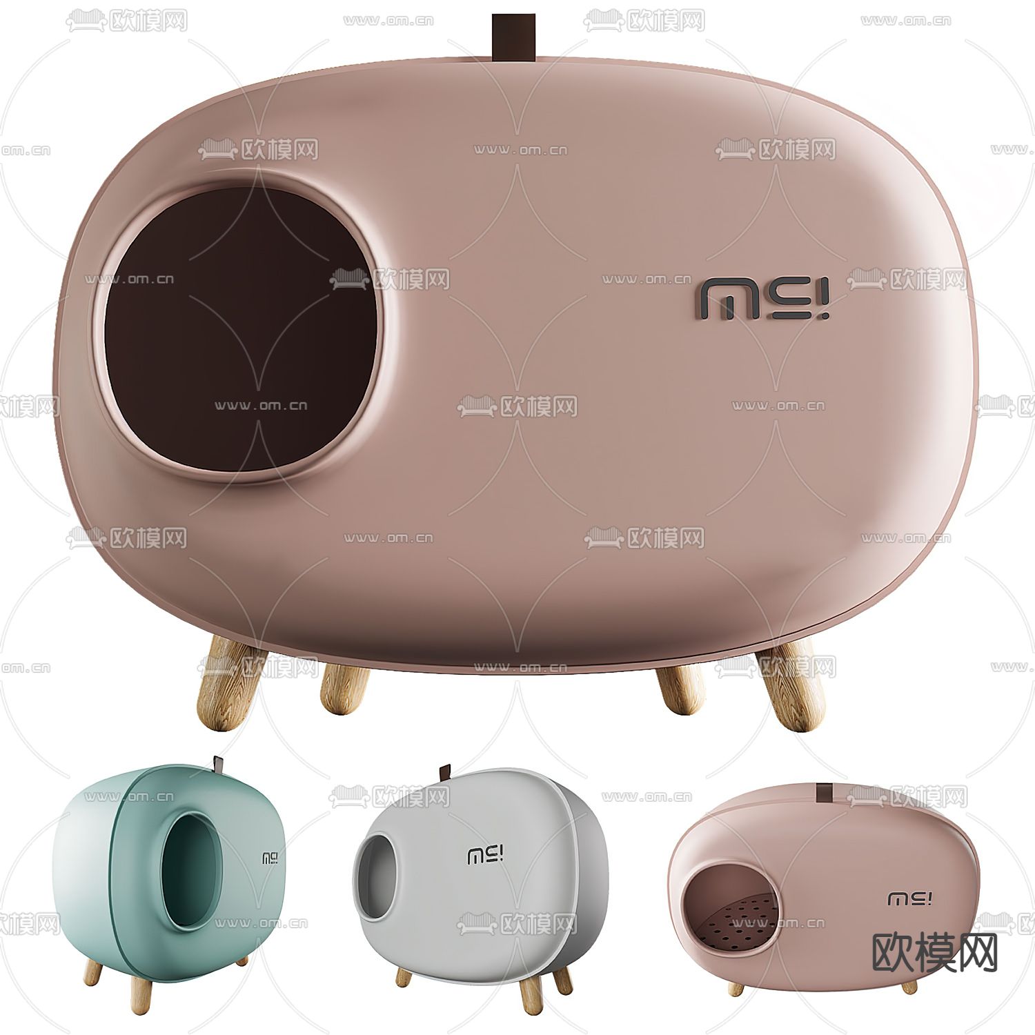 猫砂盆3d模型下载（渲染图1）