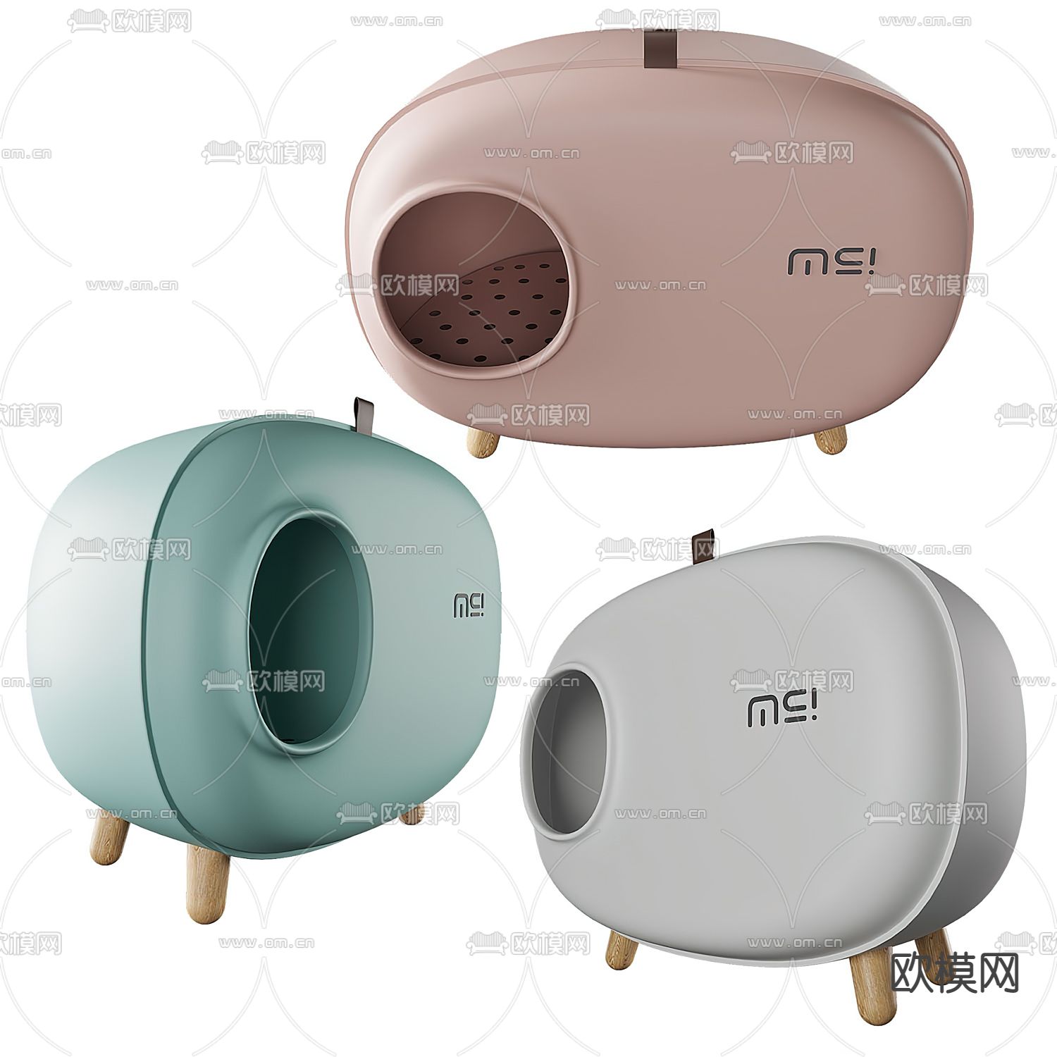 猫砂盆3d模型下载（渲染图2）