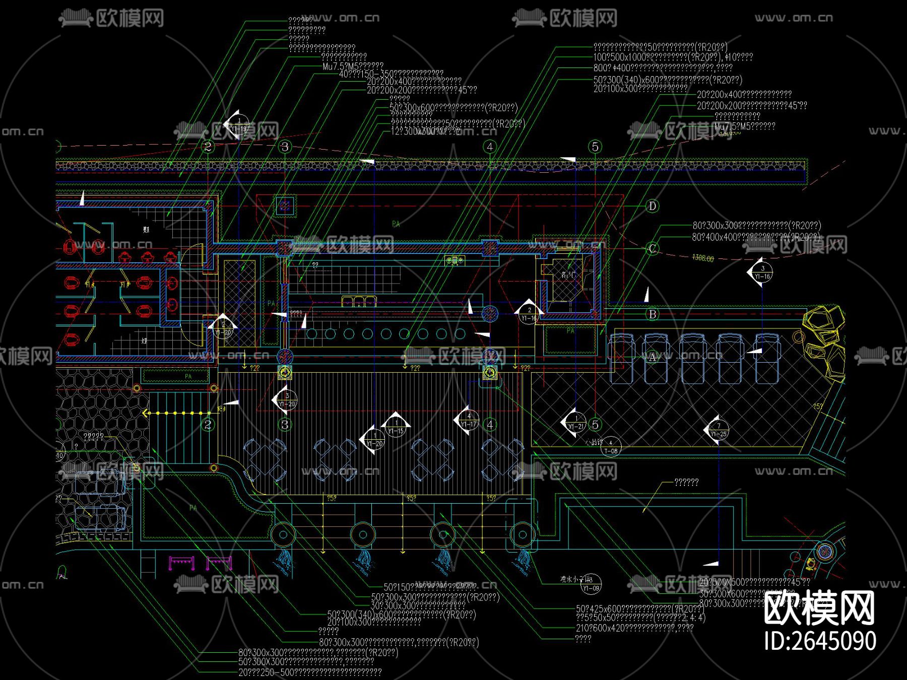 新中式茅草屋CAD施工图下载（渲染图3）
