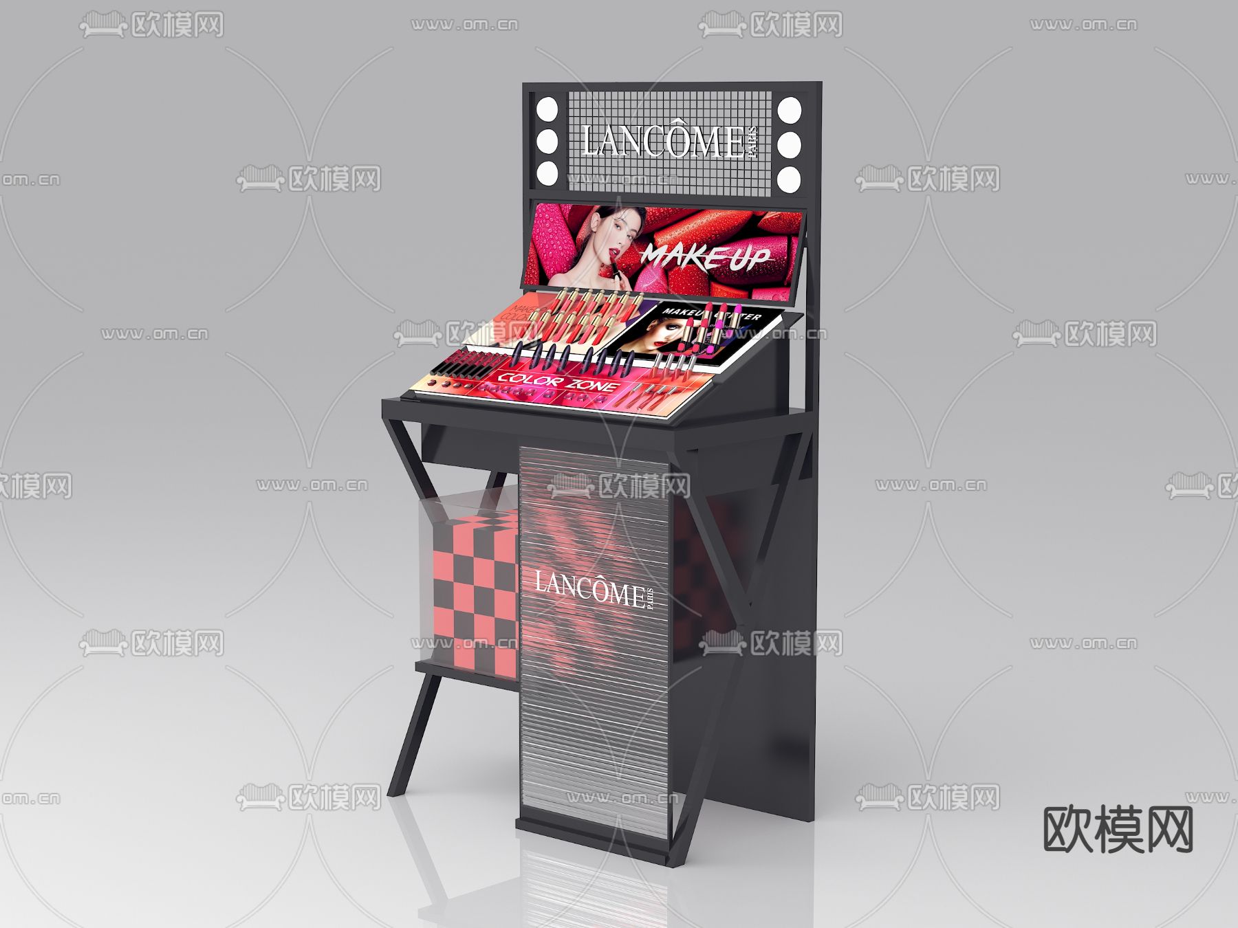 口红展柜 柜台 专柜3d模型下载
