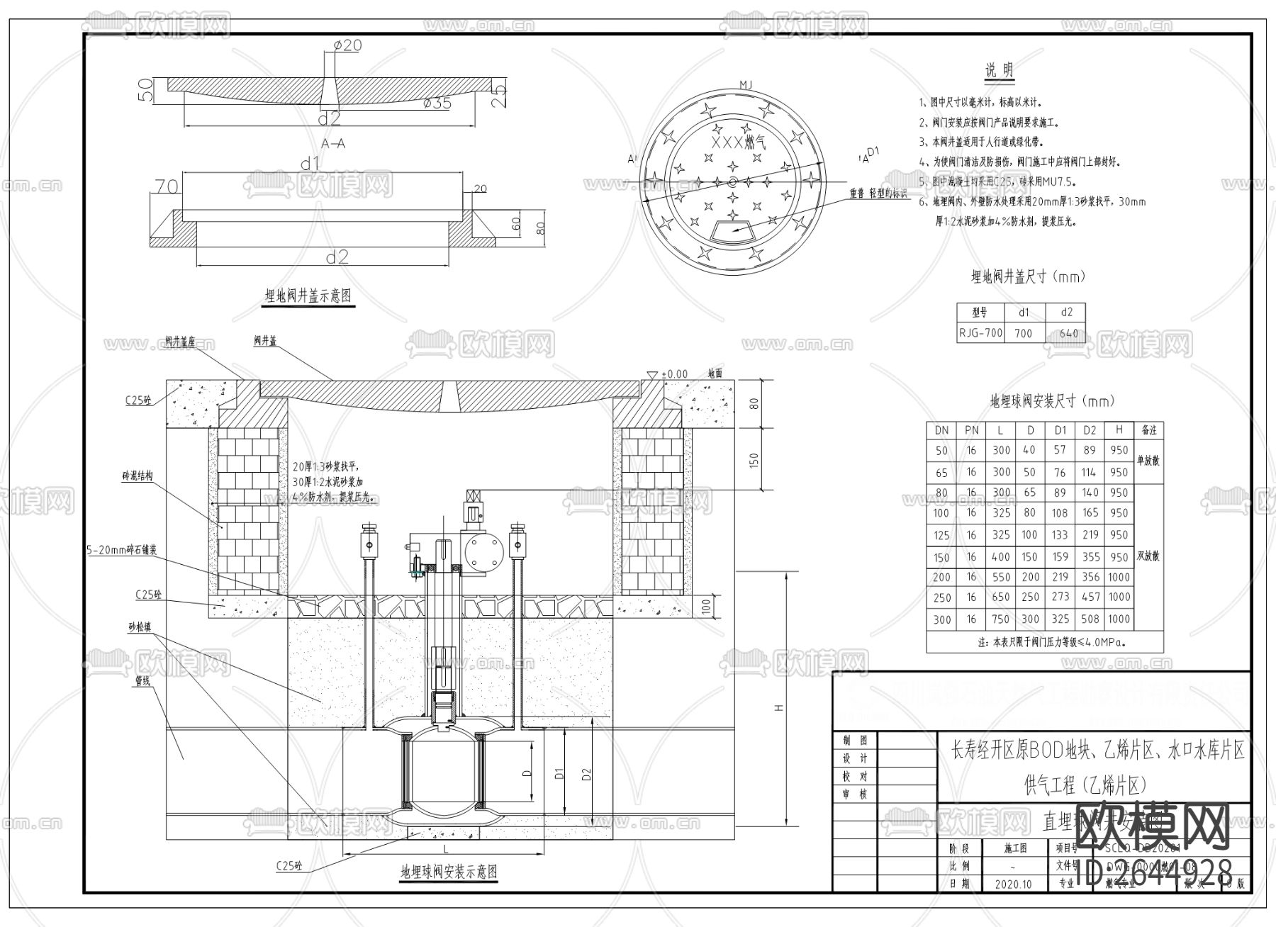 乙烯片区 水口水库片区供气管道CAD施工图下载（渲染图5）