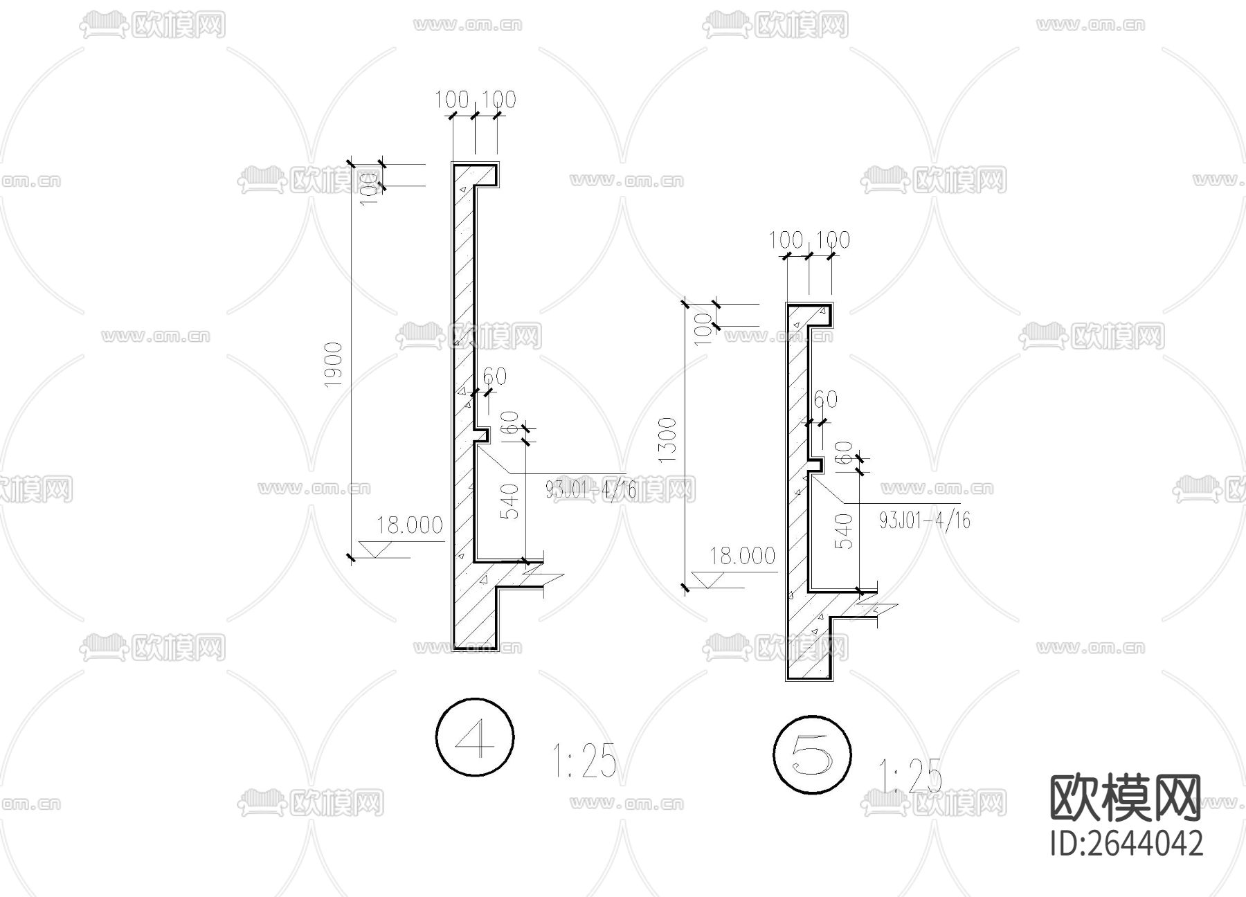 建筑瓷砖饰面CAD节点大样下载（渲染图3）