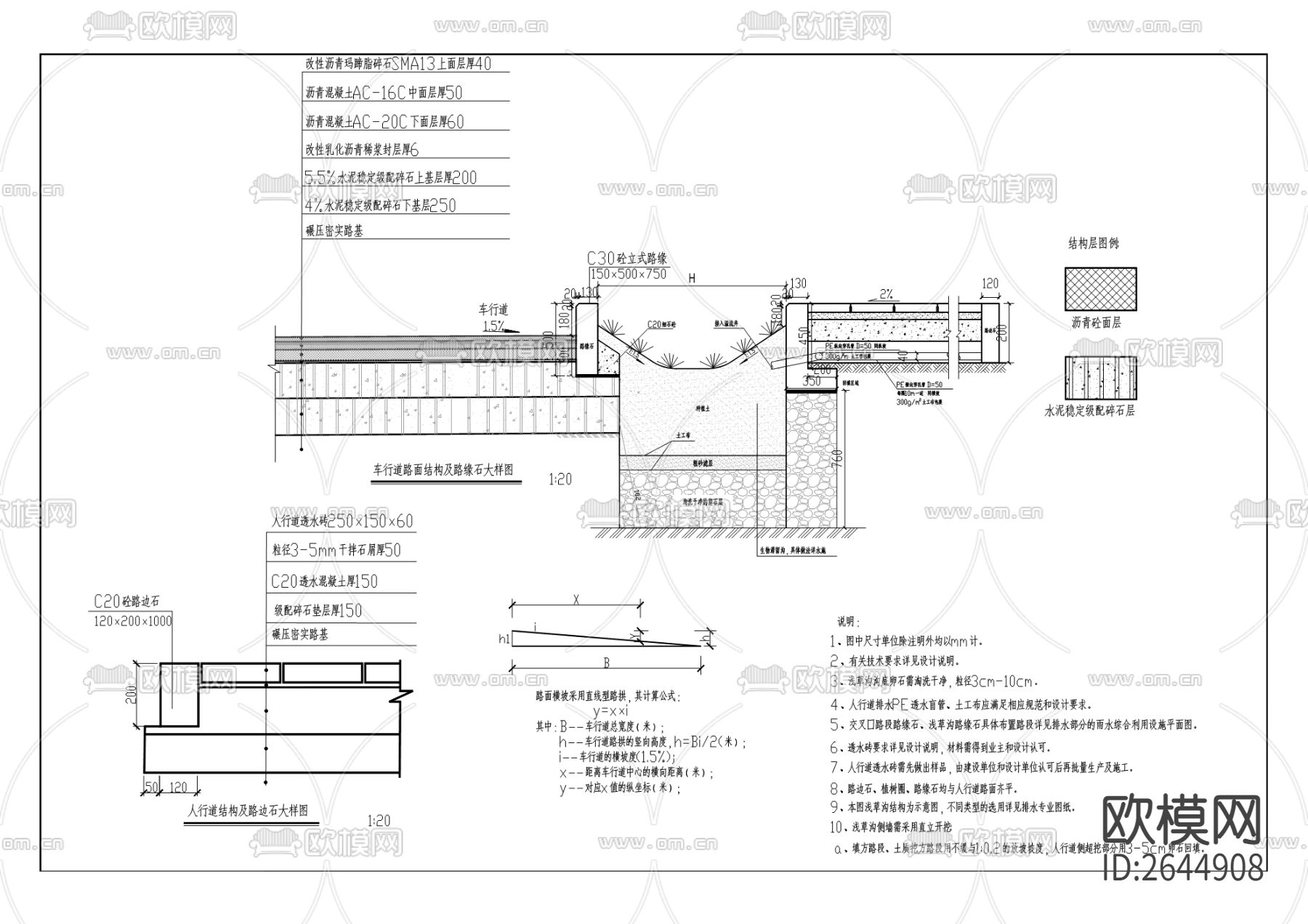 黄杨大道北段延伸段道路工程CAD施工图下载（渲染图8）