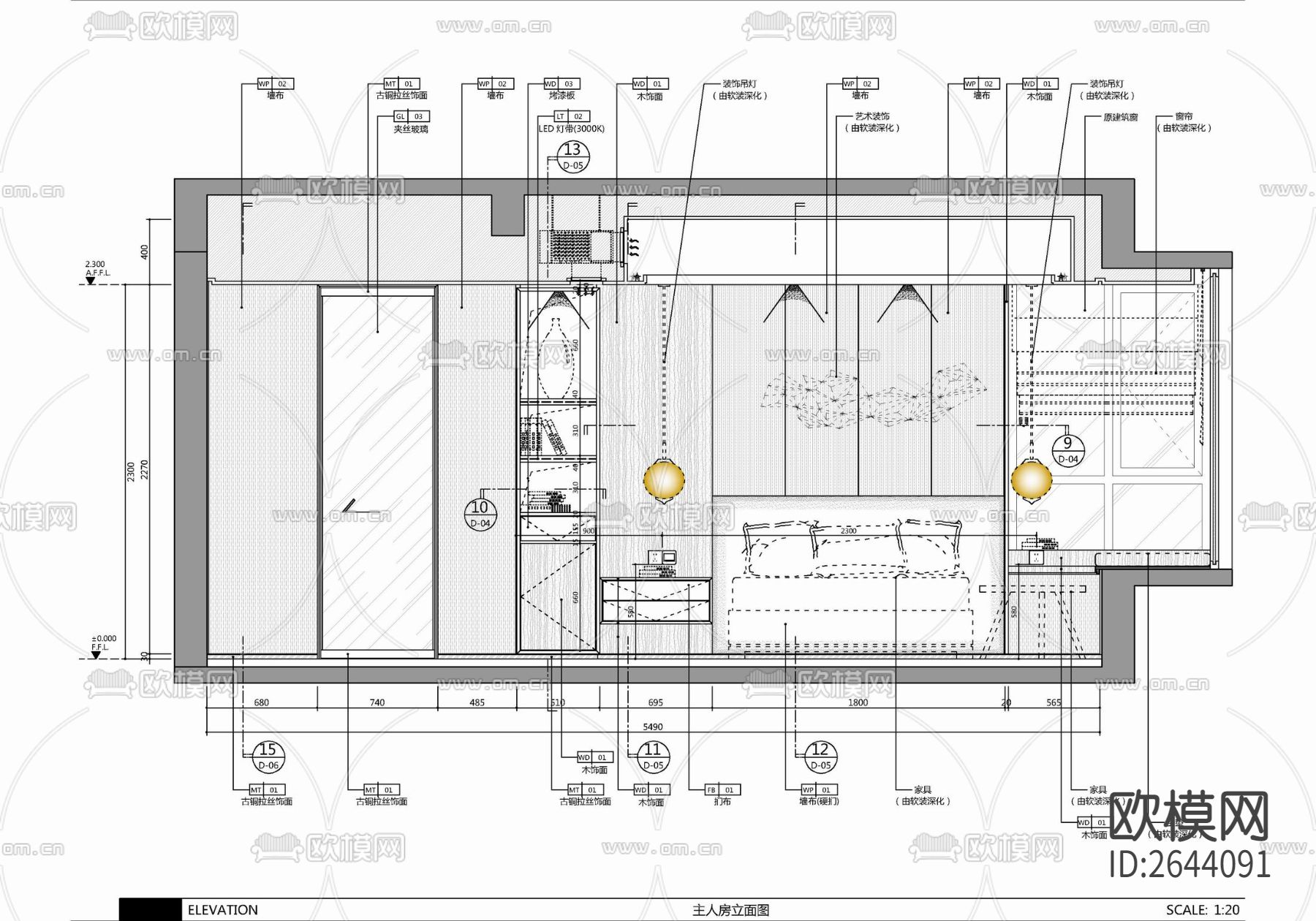 平层CAD施工图下载（渲染图7）