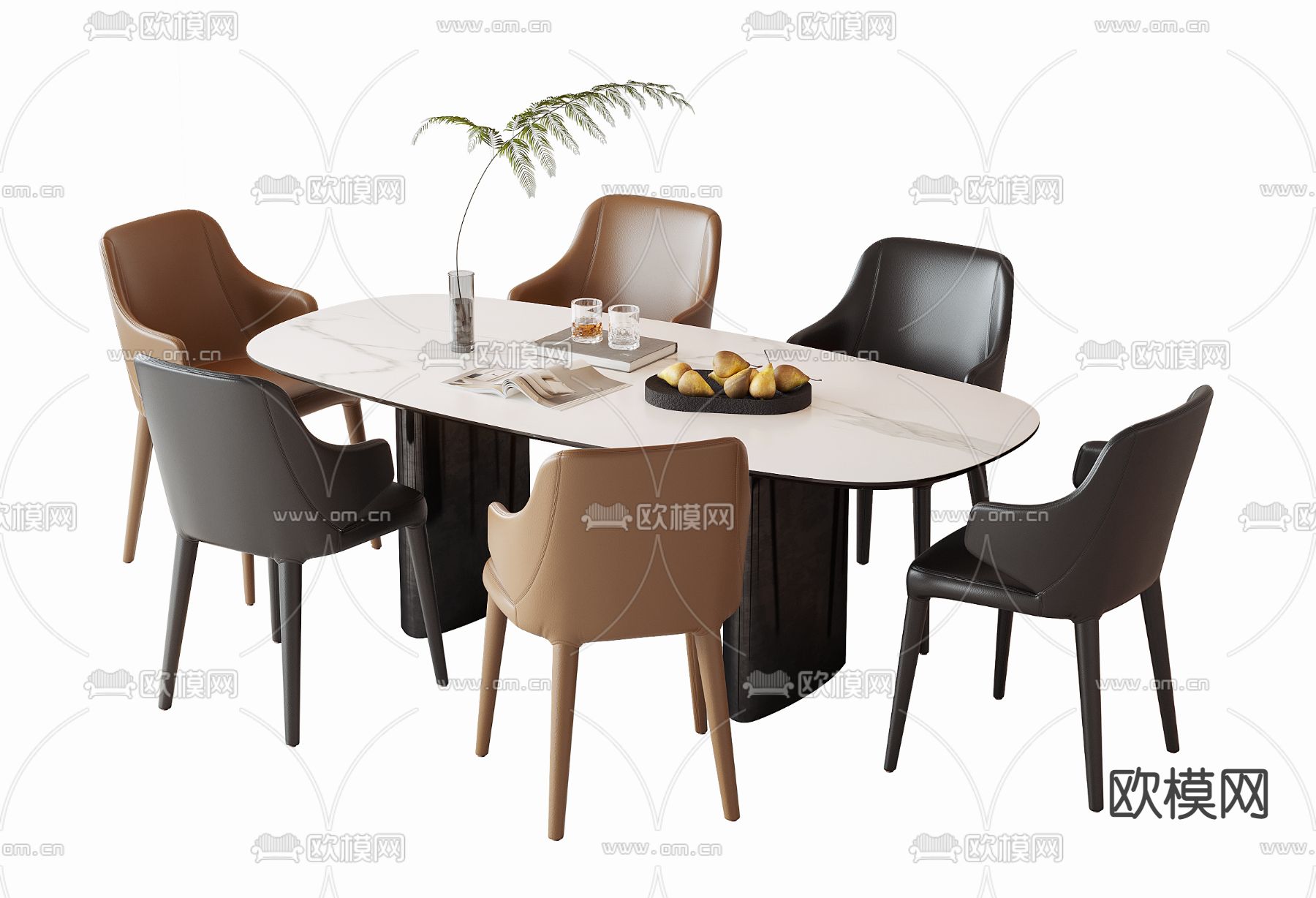 现代餐桌椅3d模型下载