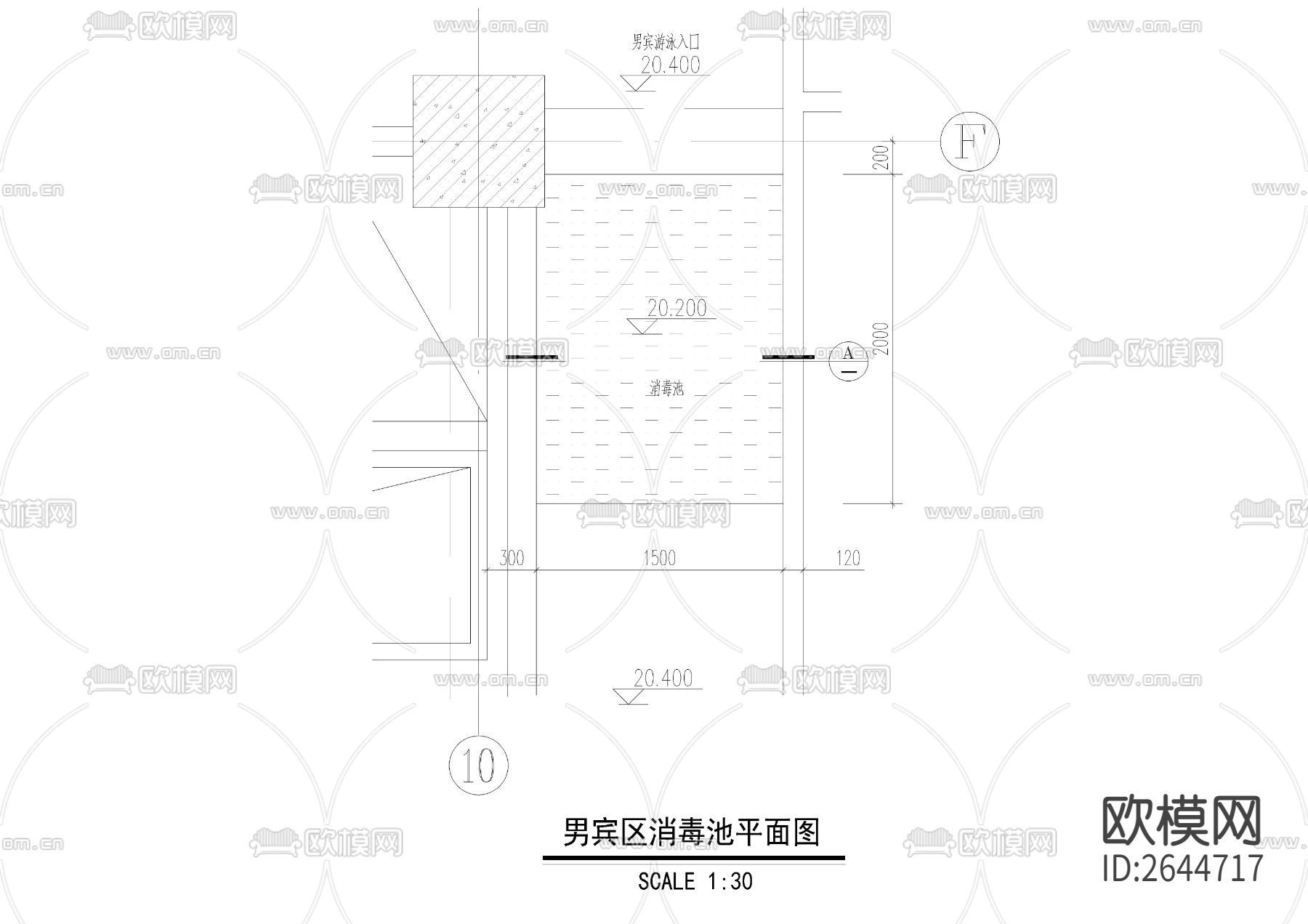 游泳池消毒池CAD施工图下载（渲染图2）
