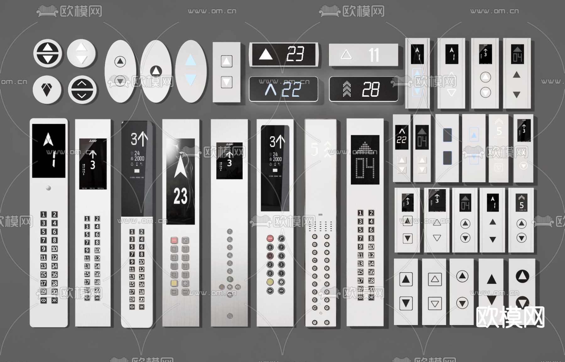 电梯按键3d模型下载