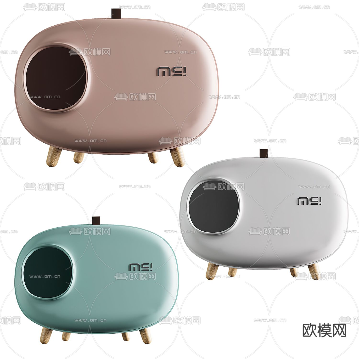 猫砂盆3d模型下载（渲染图3）