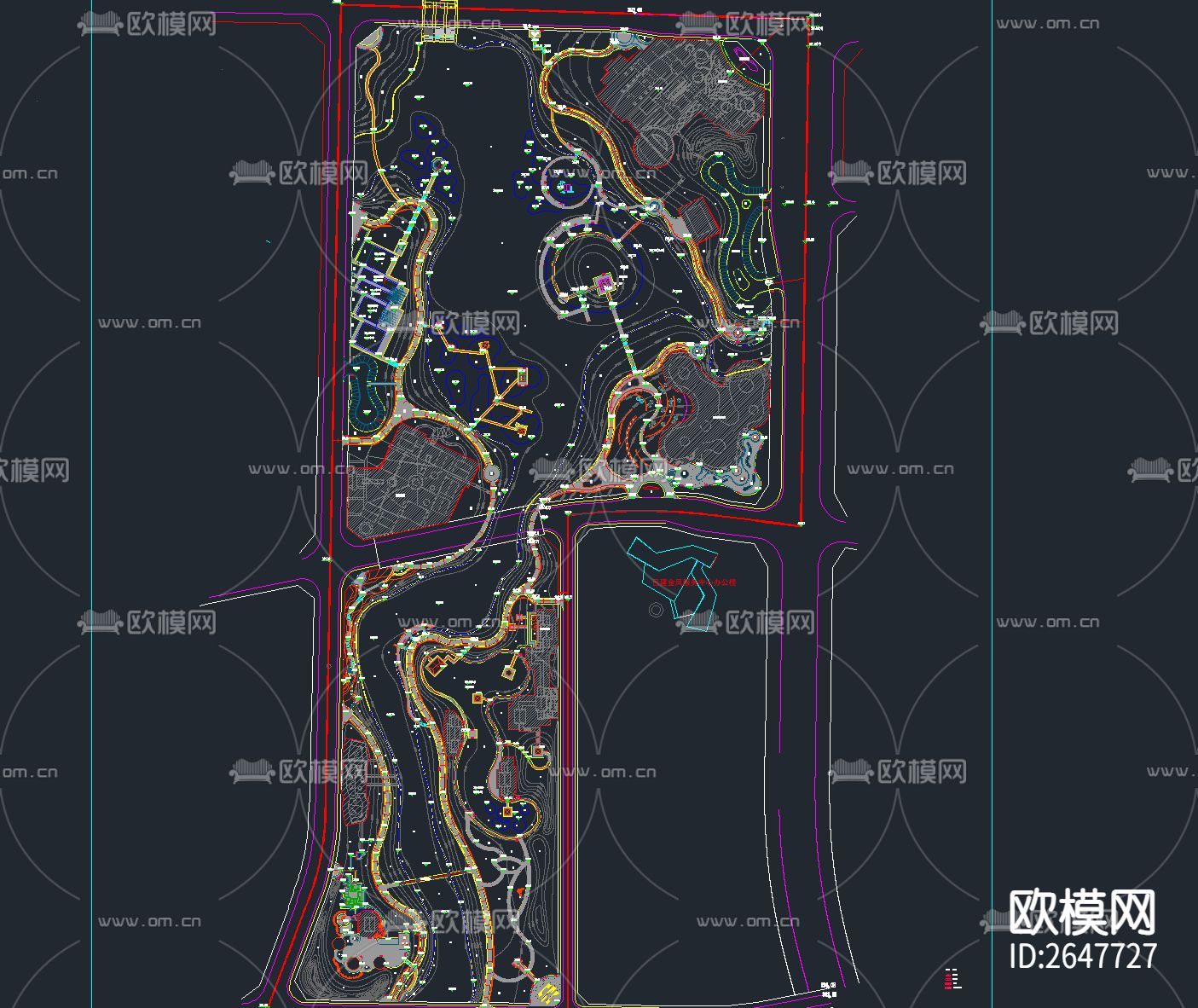 城市公园景观 滨水湿地公园cad施工图下载（渲染图8）
