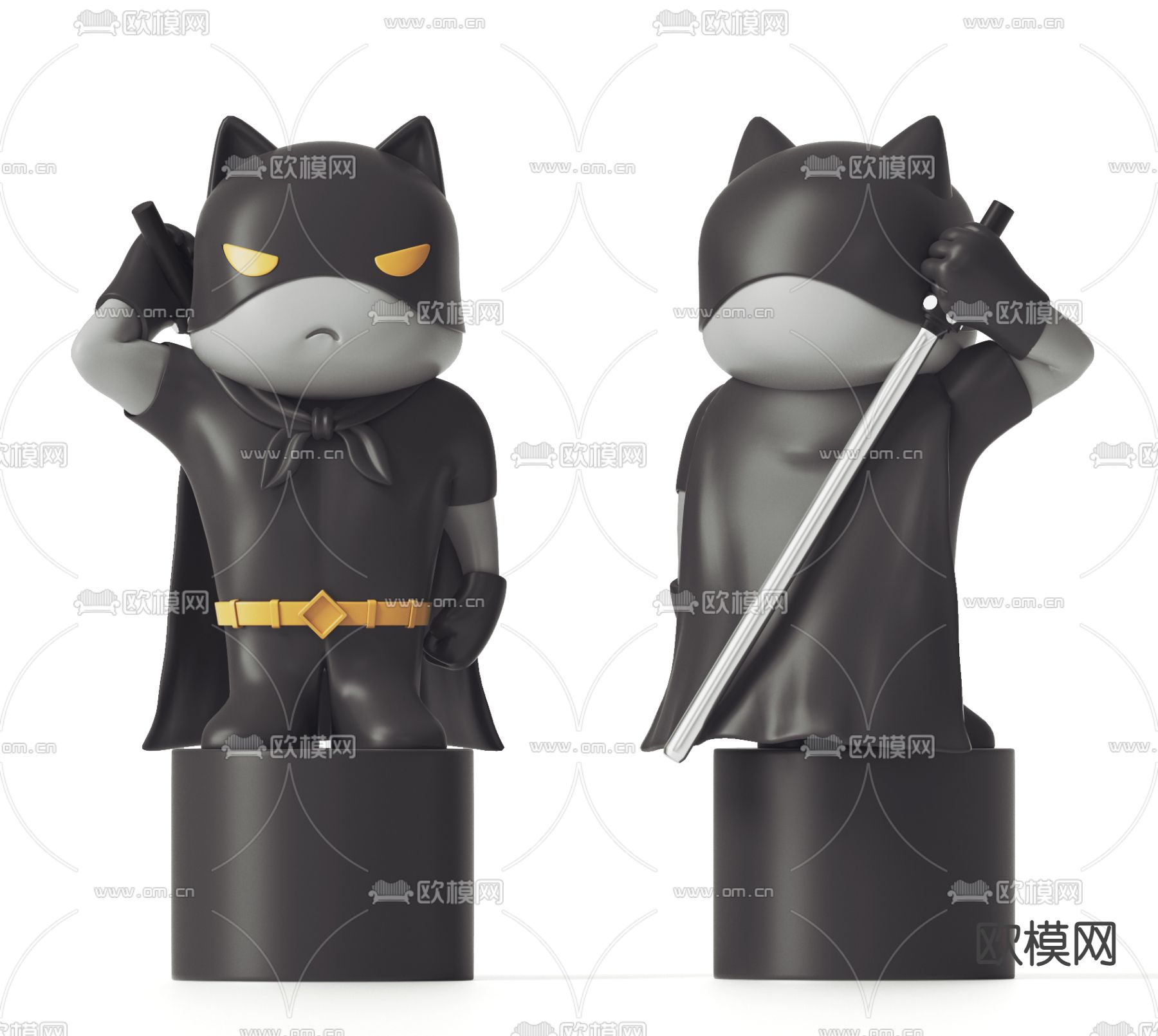 蝙蝠侠雕塑 潮玩 公仔3d模型下载