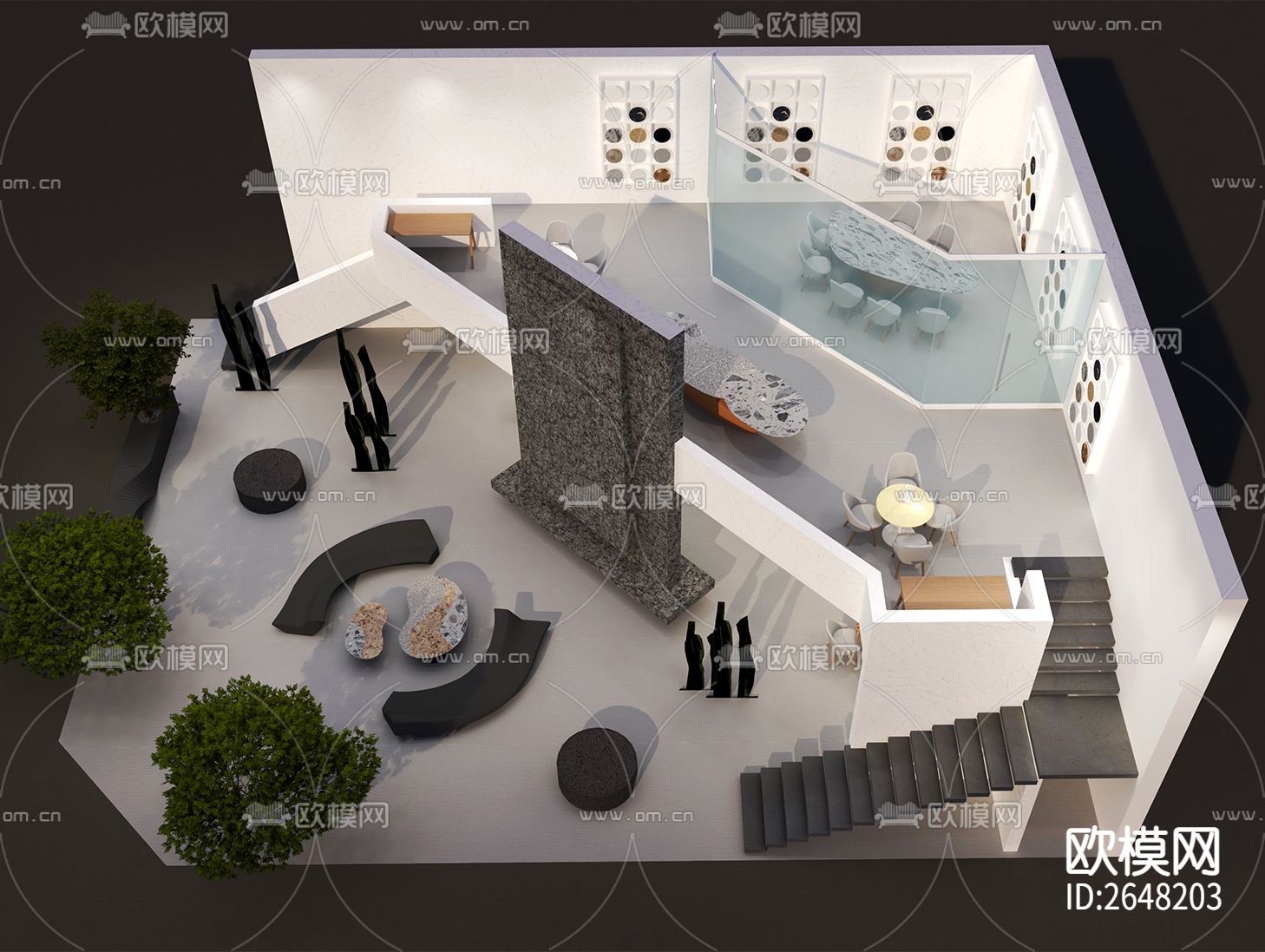 家具展厅CAD施工图下载（渲染图3）