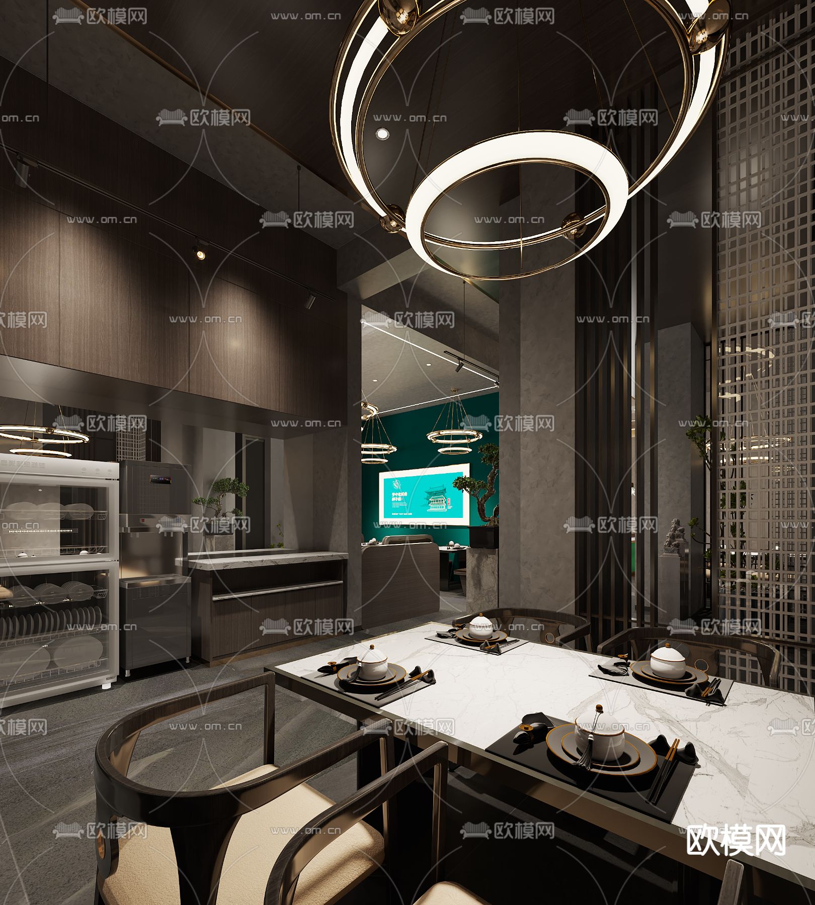 中餐厅3d模型下载（渲染图4）