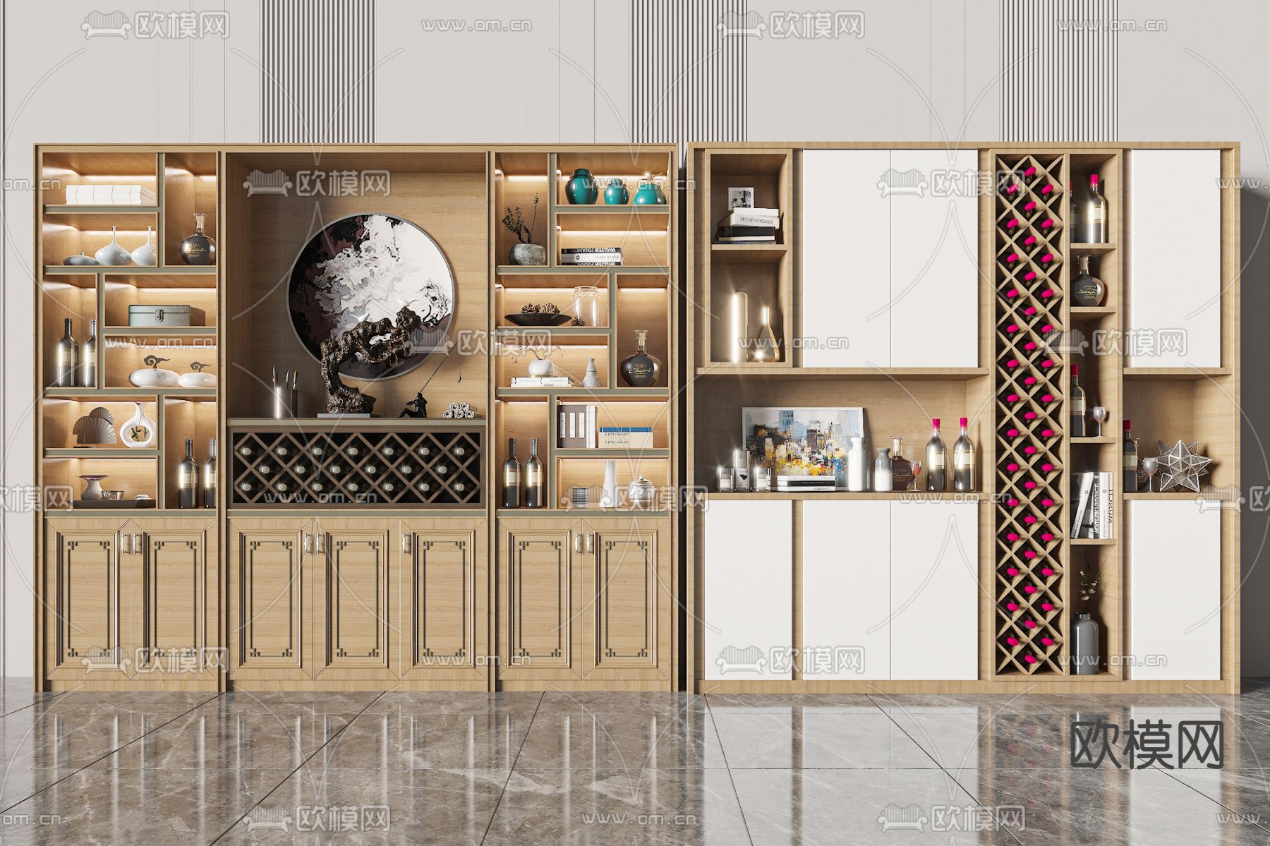 酒柜3d模型下载