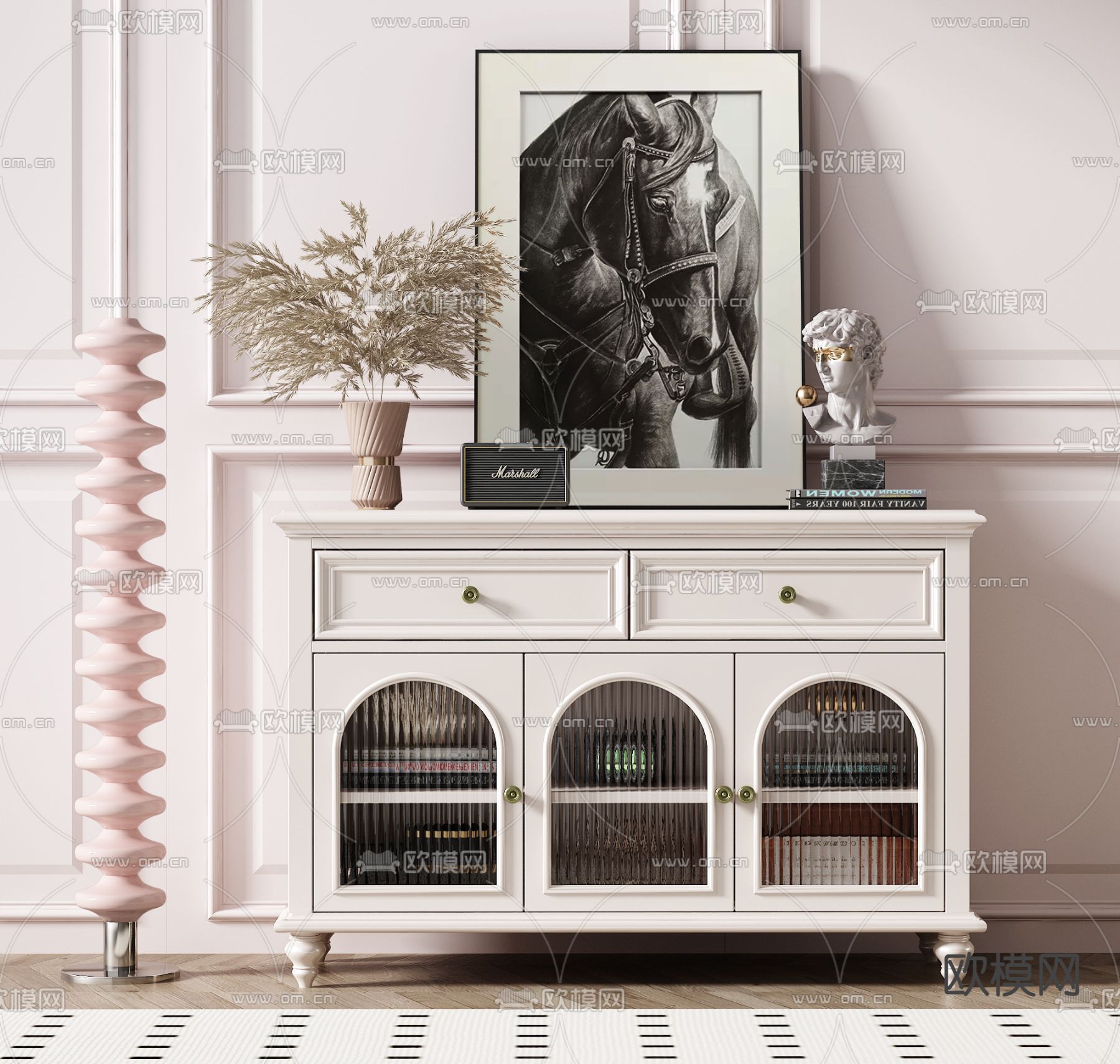 美式边柜 斗柜3d模型下载