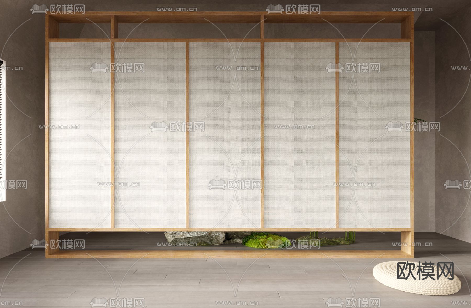 日式屏风 隔断3d模型下载