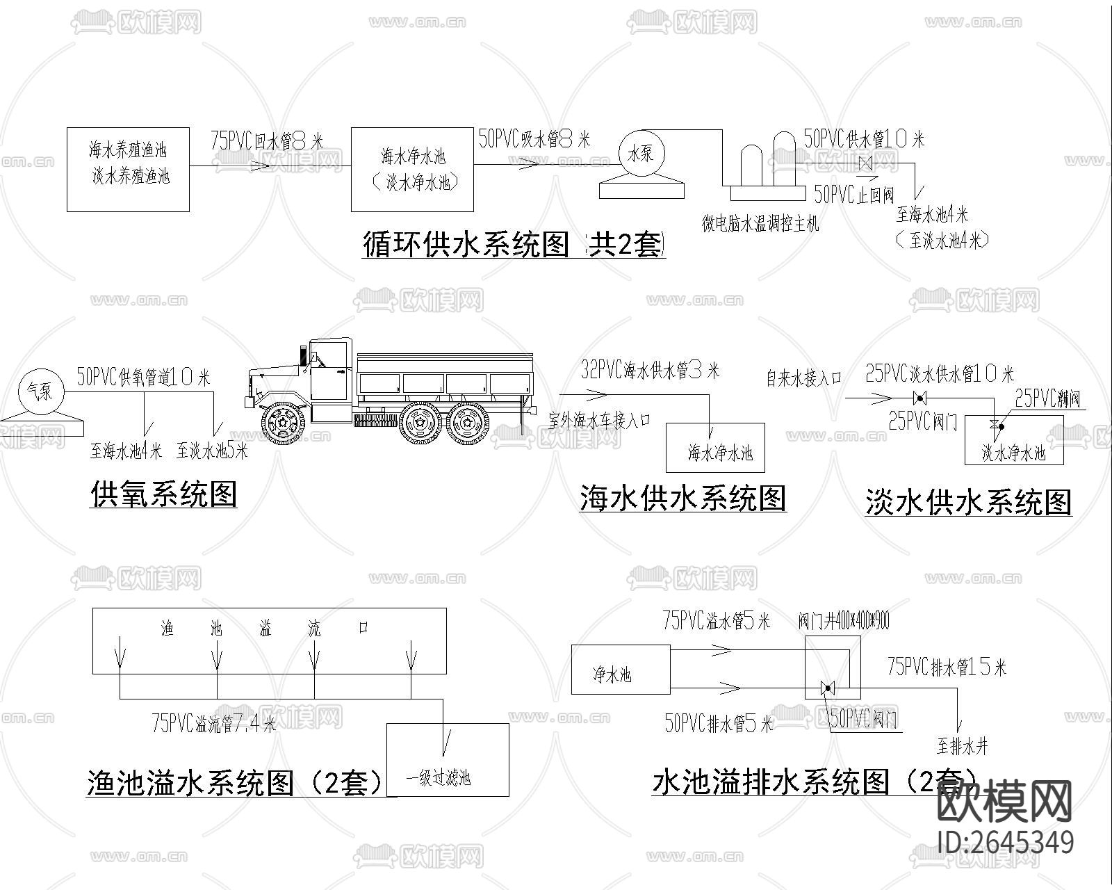 海鲜池CAD施工图下载（渲染图2）