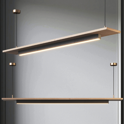  现代条形吊灯su模型 