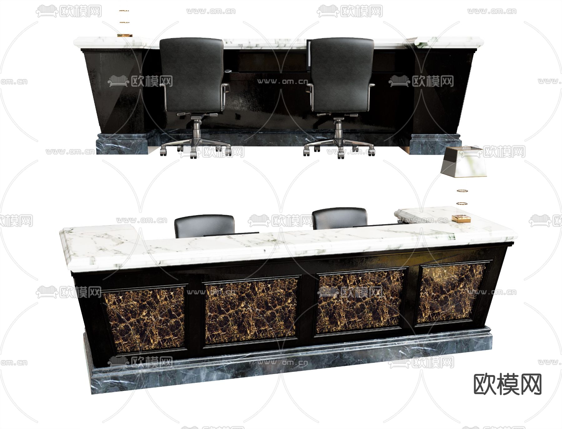 欧式前台 接待台 服务台su模型下载（渲染图1）