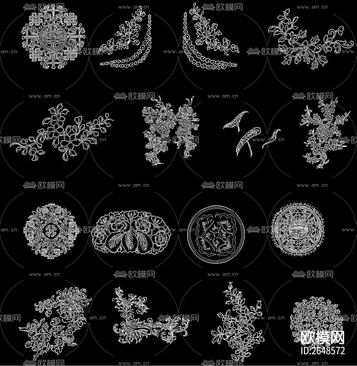 中式传统国画CAD图库下载（渲染图8）