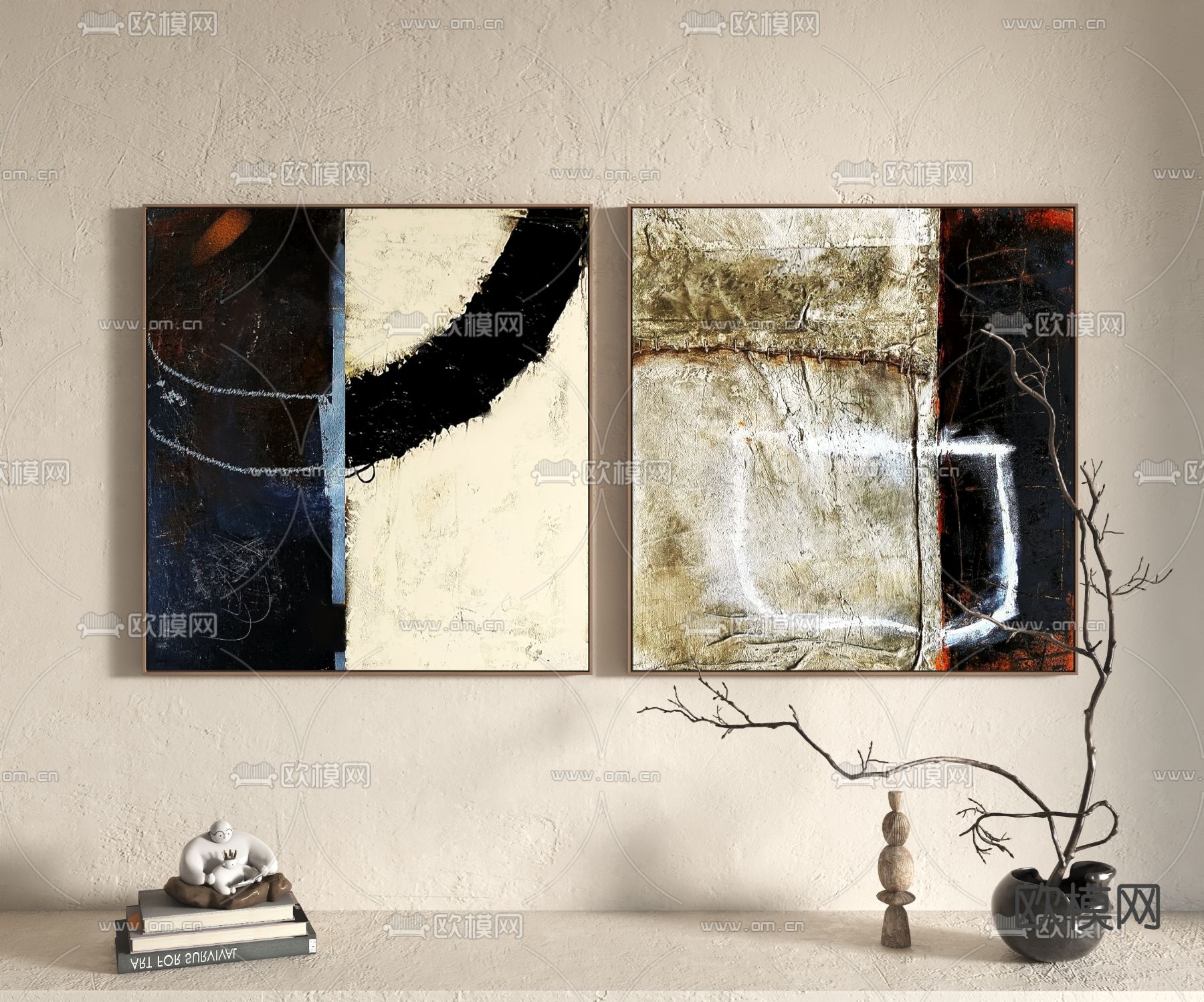 装饰画 油画3d模型下载