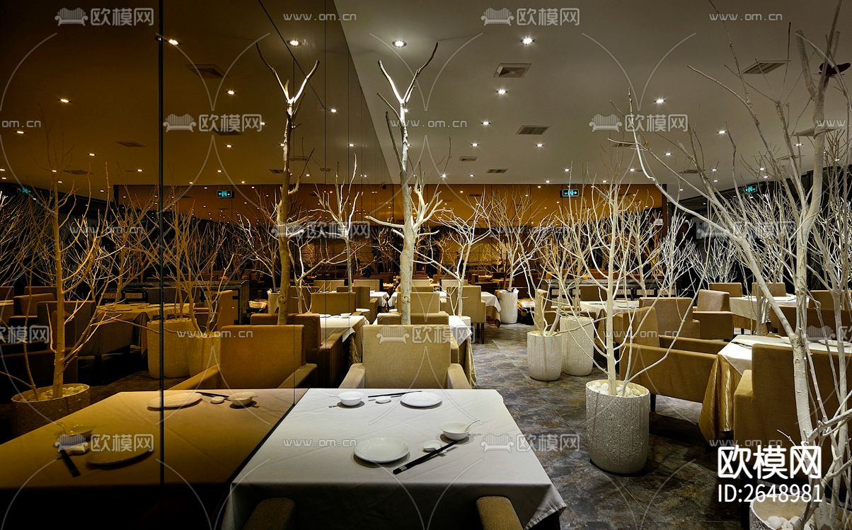 茶餐厅饭店CAD施工图下载（渲染图5）