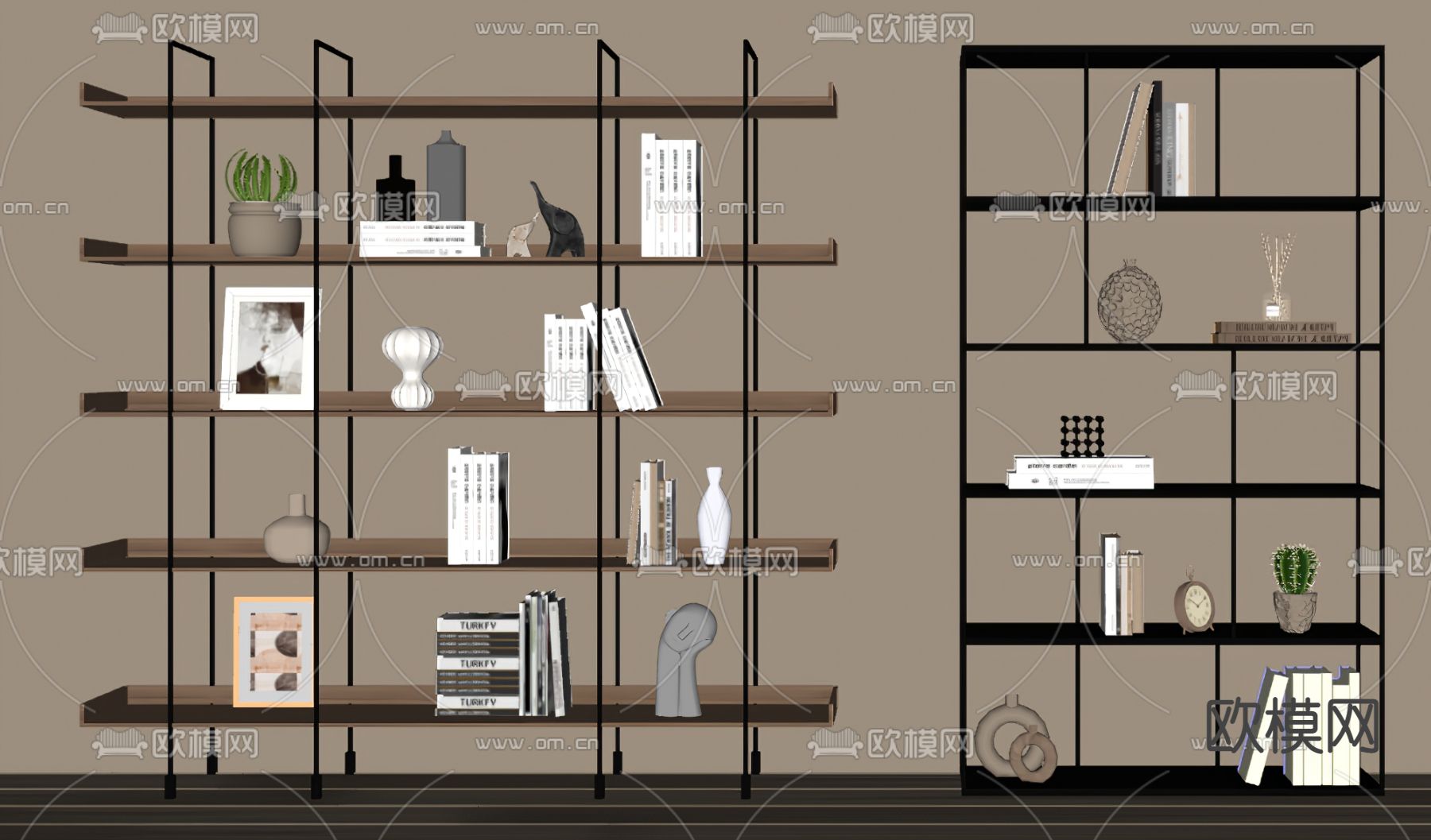 书架 置物架su模型下载（渲染图3）