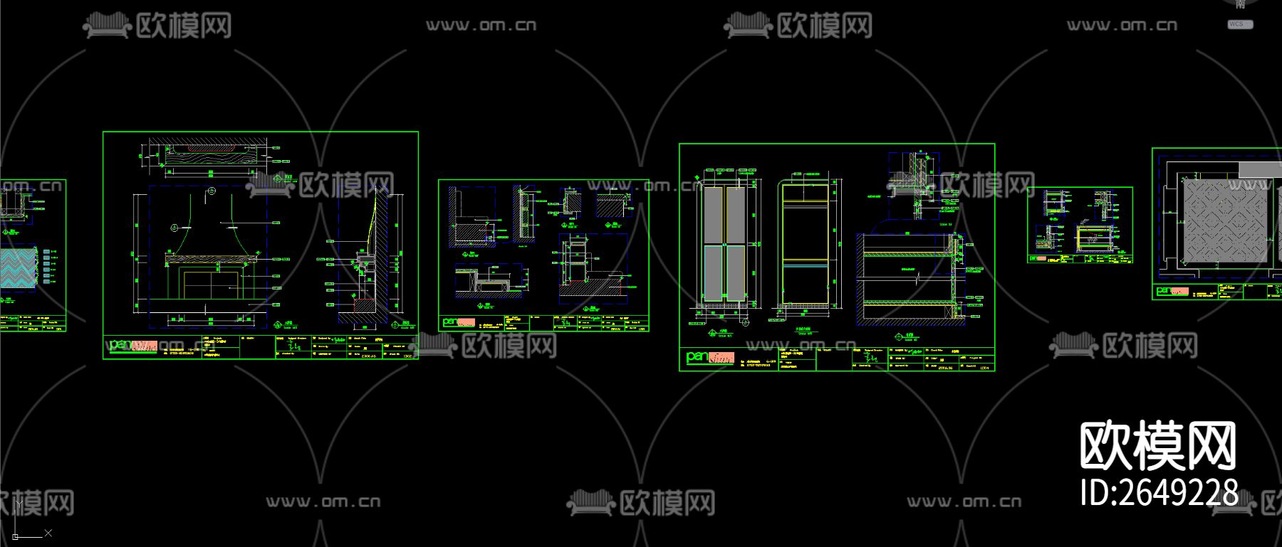 B3户型CAD施工图下载（渲染图2）
