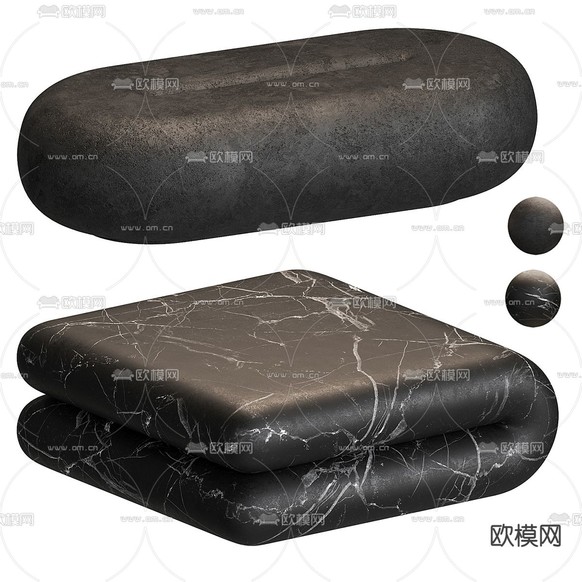 Chubby 大理石茶几3d模型下载(渲染图3)