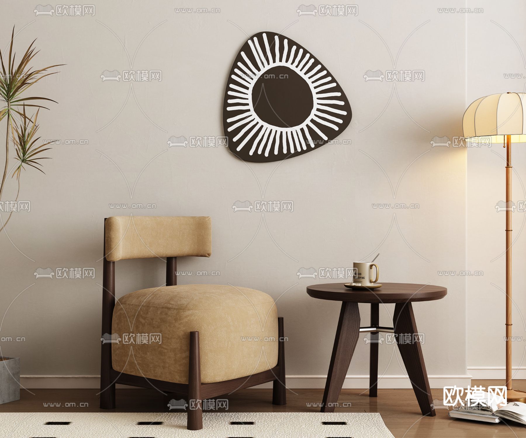 中古风椅子 休闲椅3d模型下载