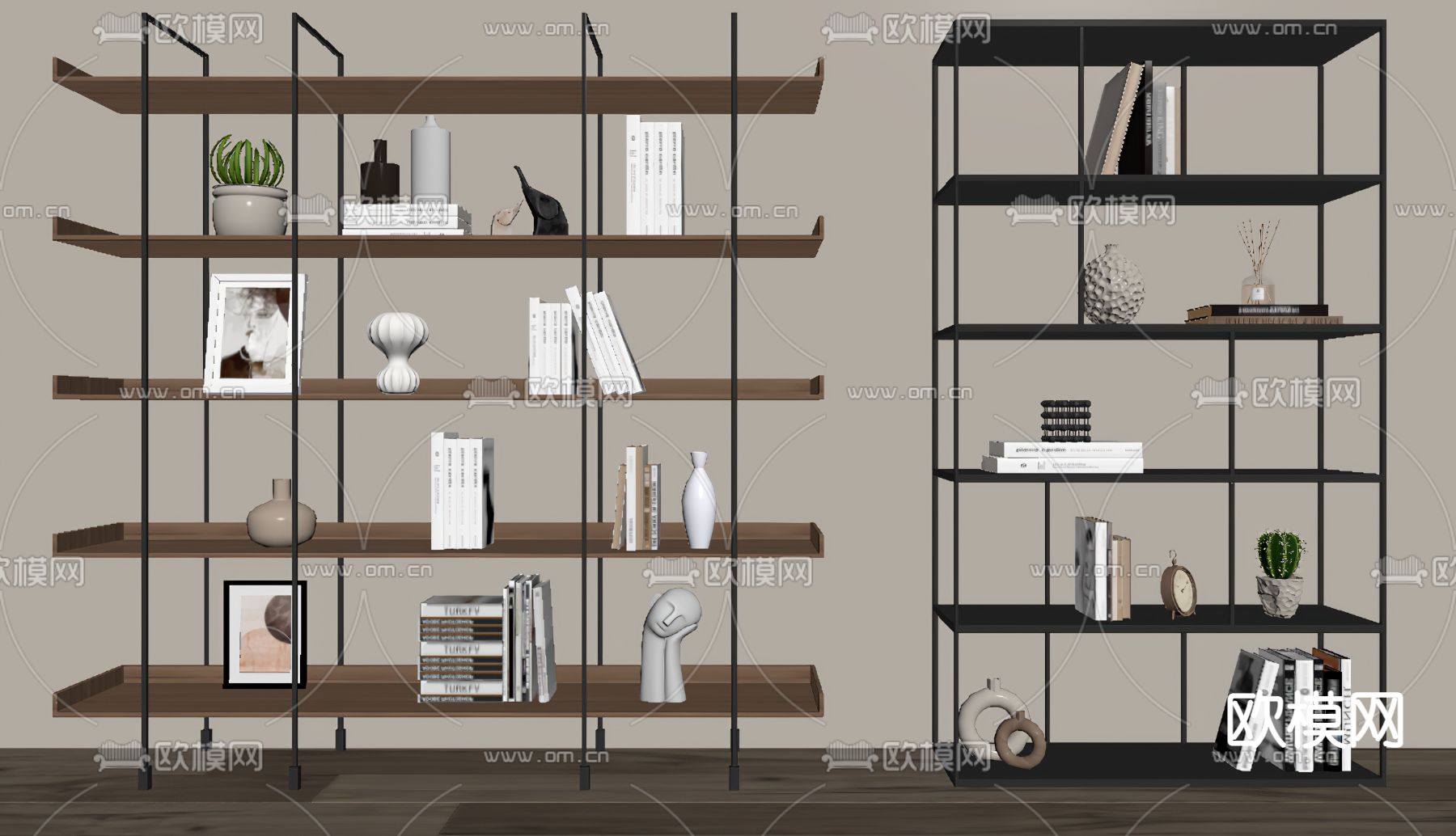 书架 置物架su模型下载（渲染图2）