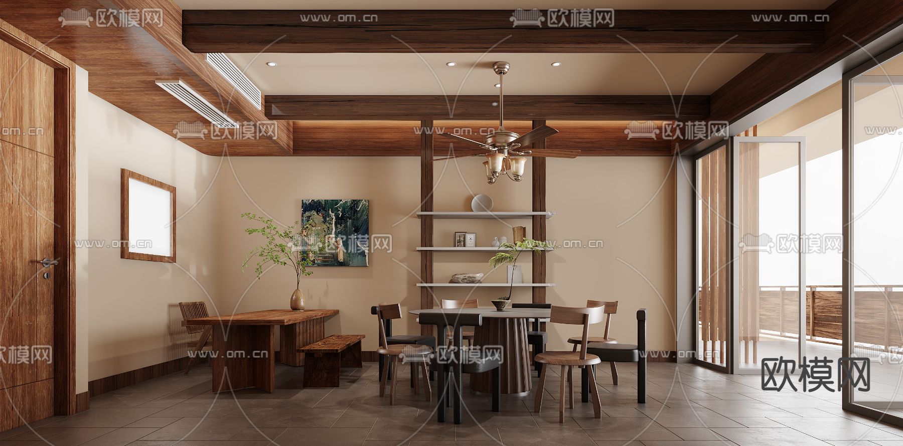 中餐厅包厢 包房 包间3d模型下载