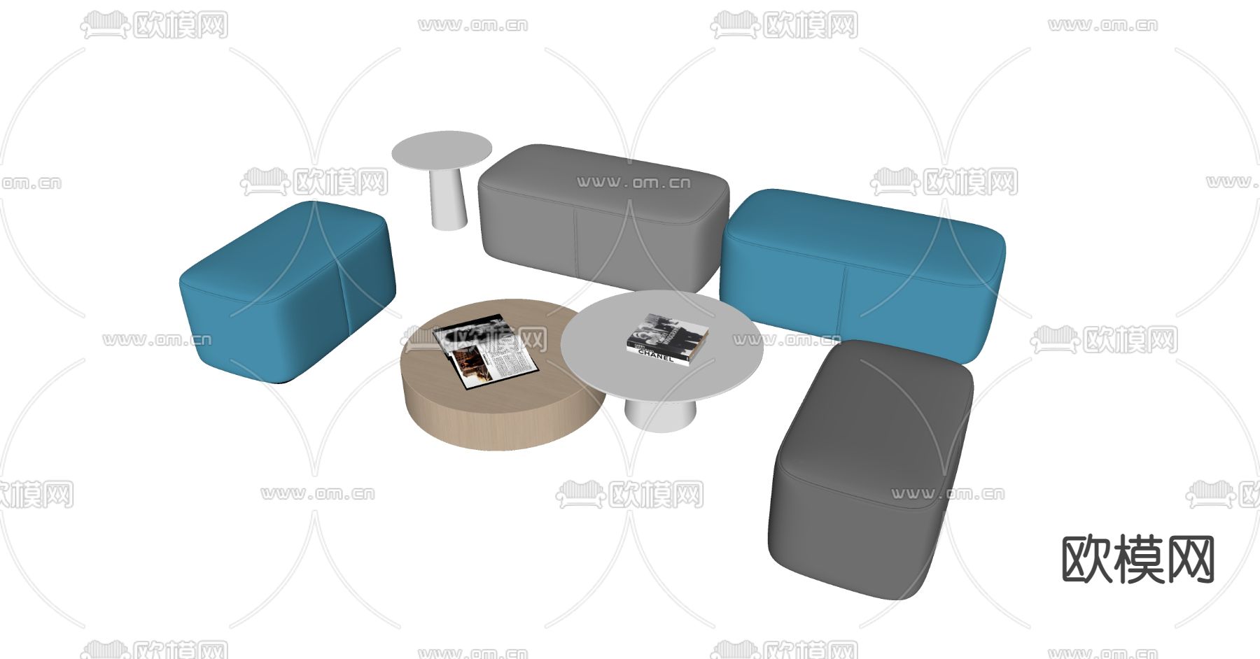 办公沙发 洽谈沙发su模型下载（渲染图2）