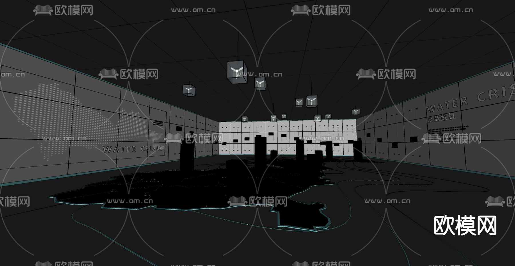 水文科技展厅su模型下载（渲染图2）