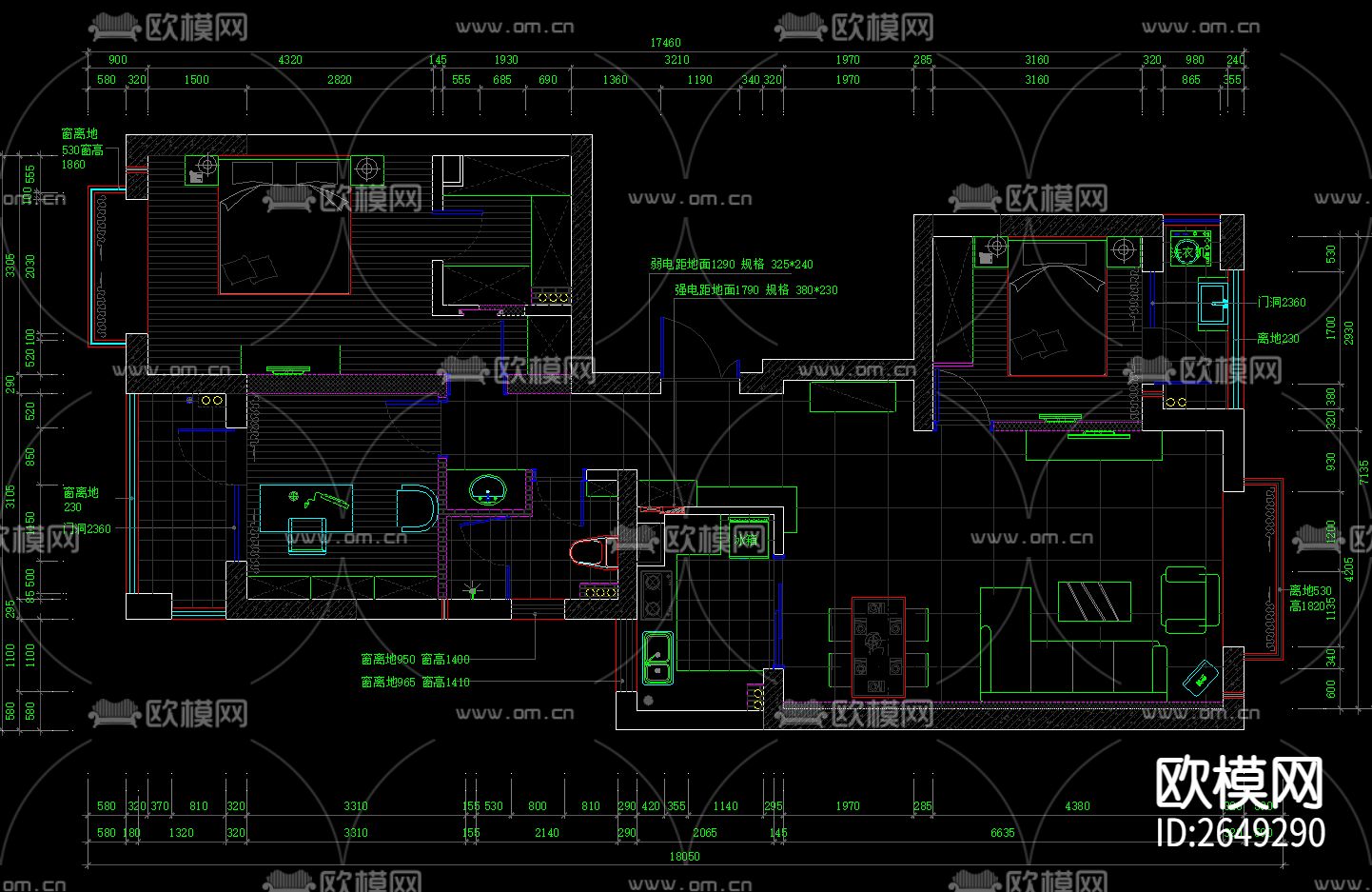 家装cad施工图下载（渲染图2）