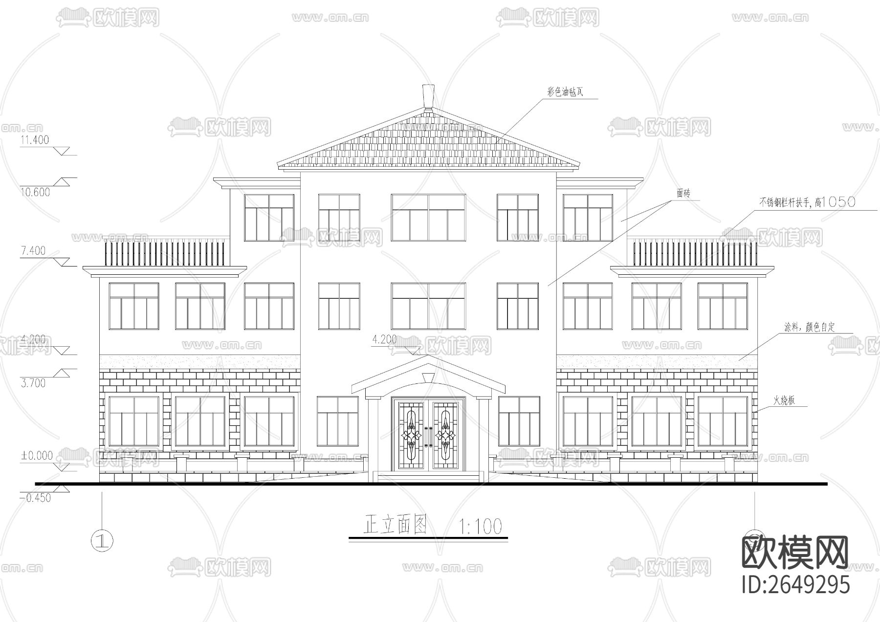 老年活动中心cad施工图下载（渲染图5）