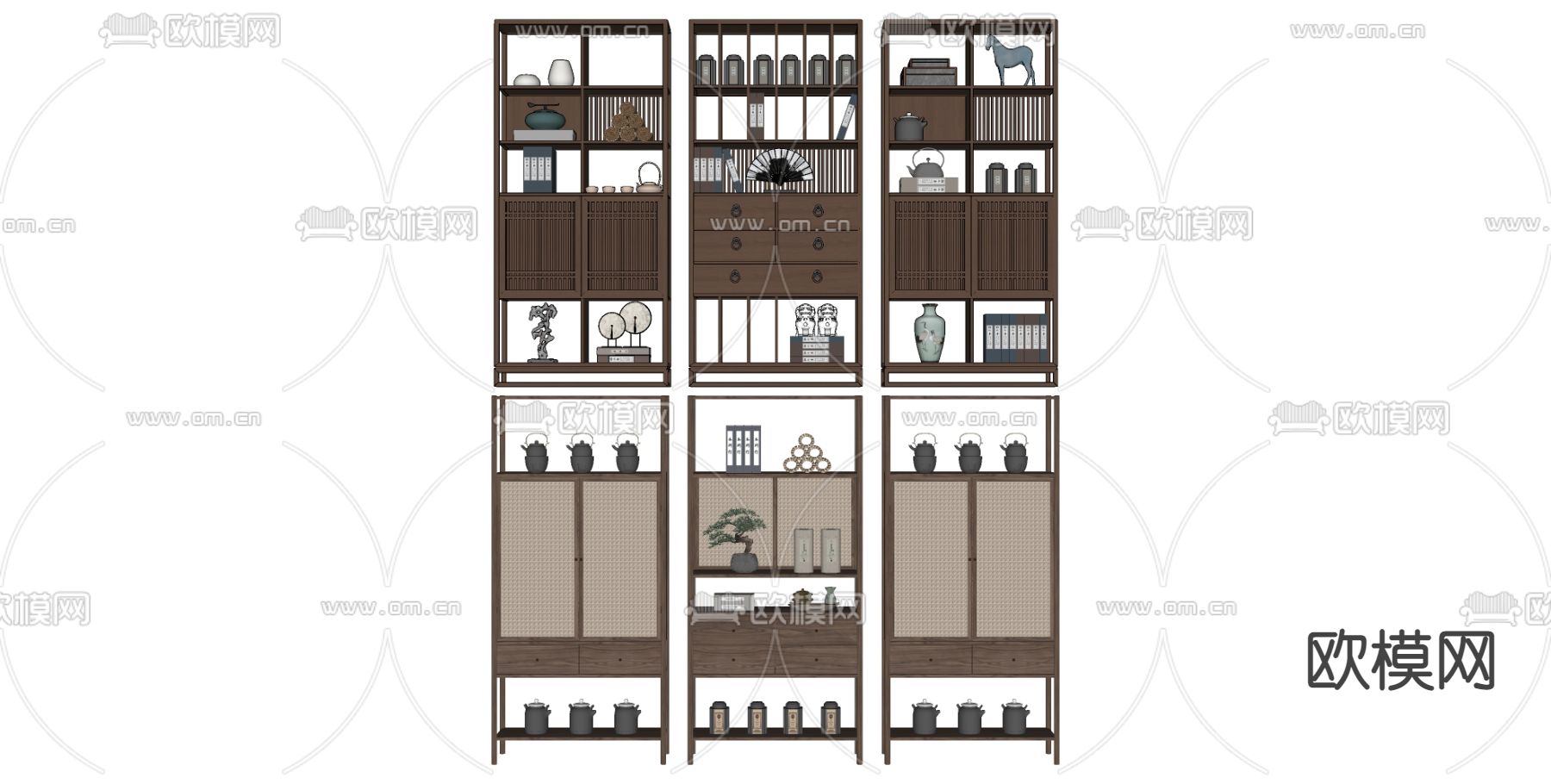 博古架su模型下载（渲染图2）