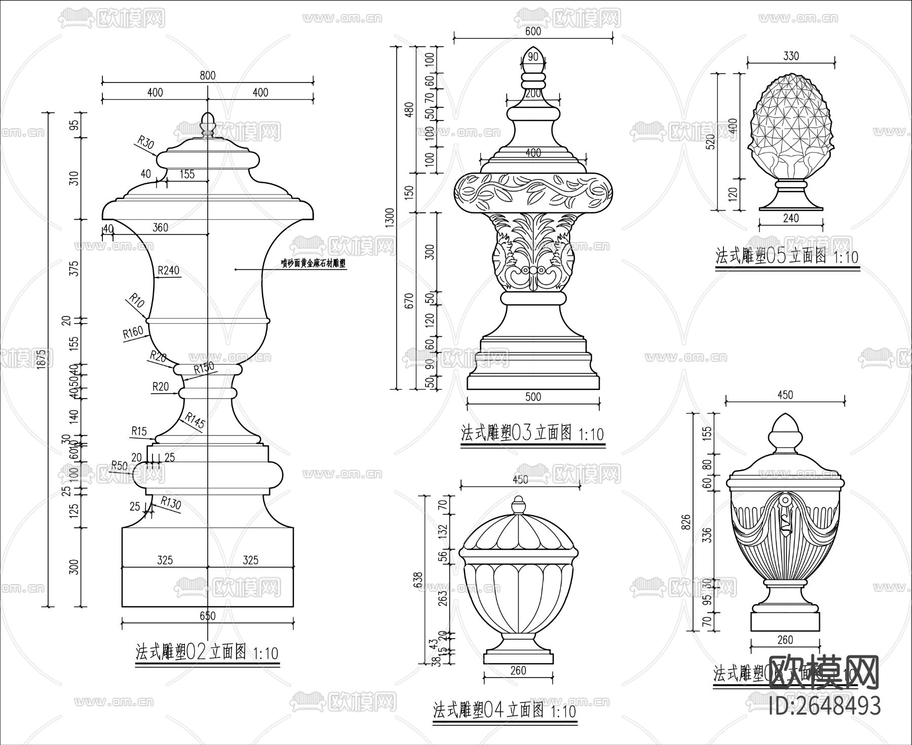 狮子雕塑CAD节点大样下载（渲染图2）